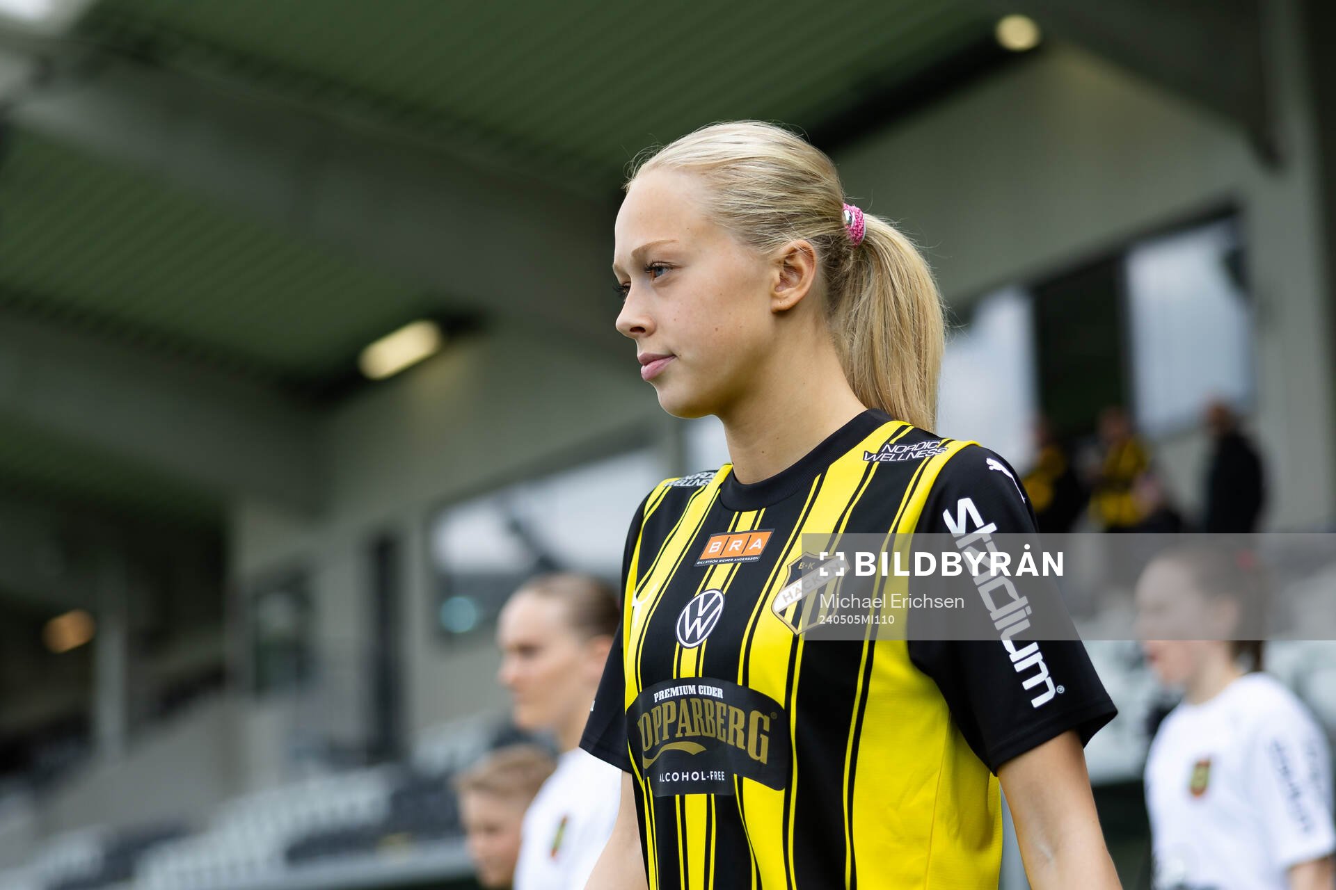 Häckens Lisa Löwing innan fotbollsmatchen i