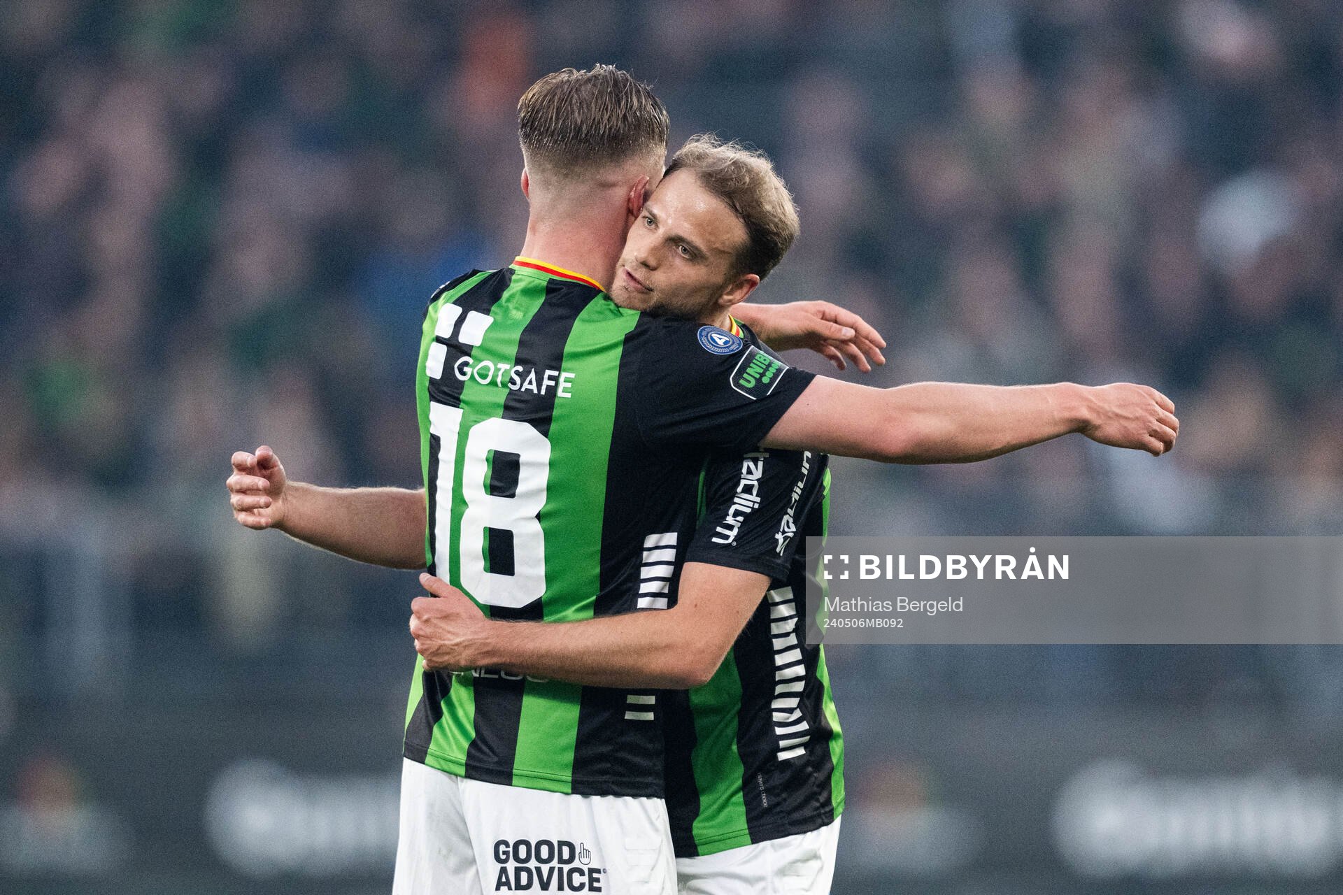 GAIS Alexander Ahl Holmström och Gustav Lundgren jublar