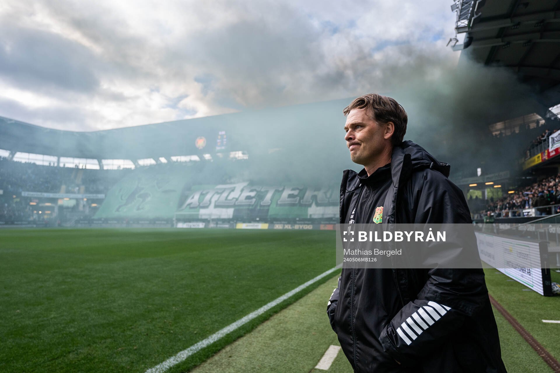 GAIS tränare Fredrik Holmberg inför fotbollsmatchen i Allsvenskan mellan GAIS och IFK Göteborg den 6 maj 2024 i Göteborg. 