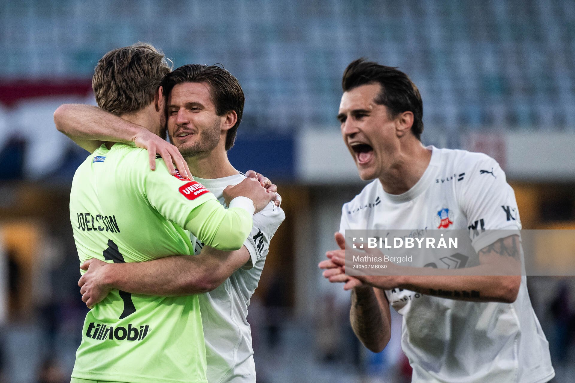 Helsingborgs målvakt Kalle Joelsson, Wilhelm Loeper och