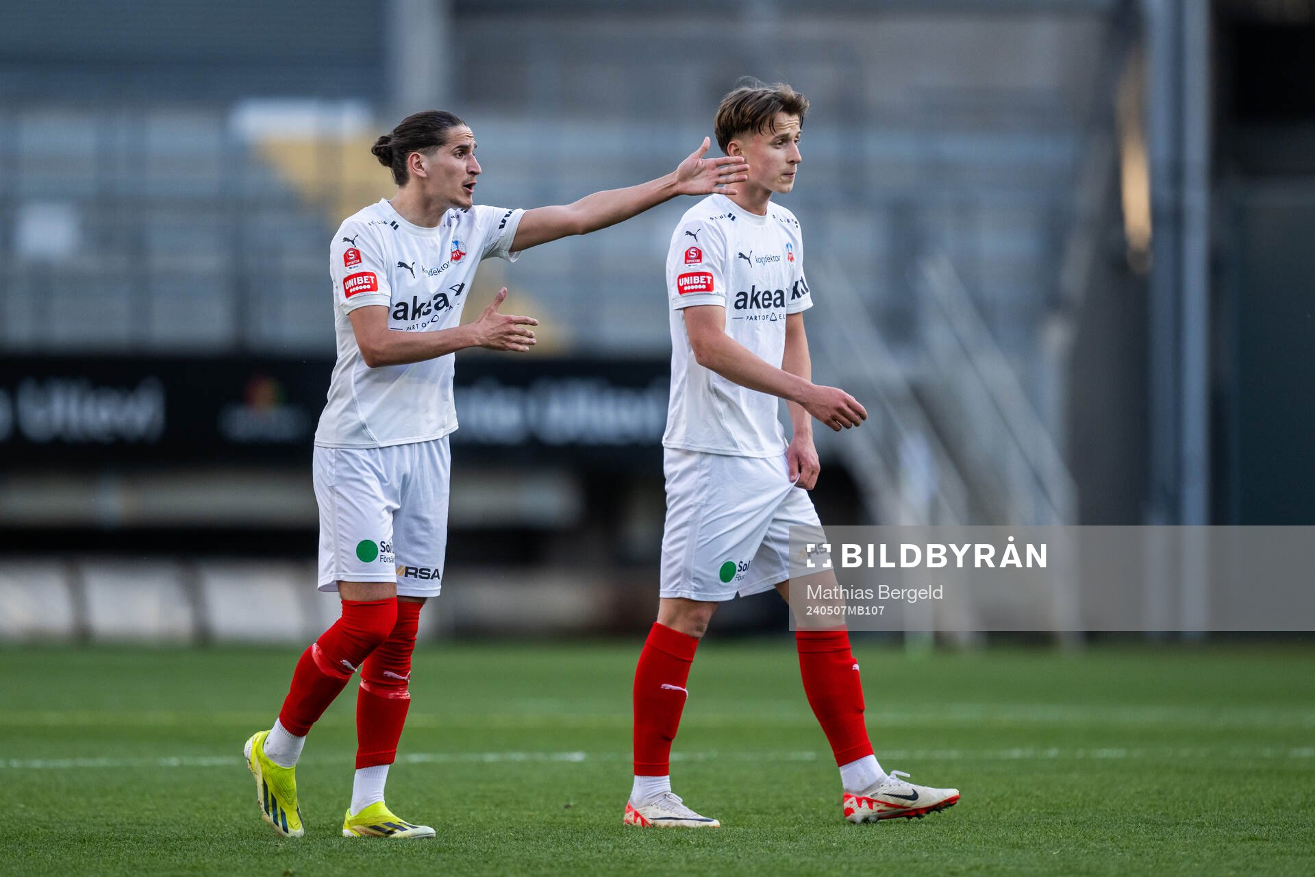 Helsingborgs Ervin Gigovic och Lukas Kjellnäs