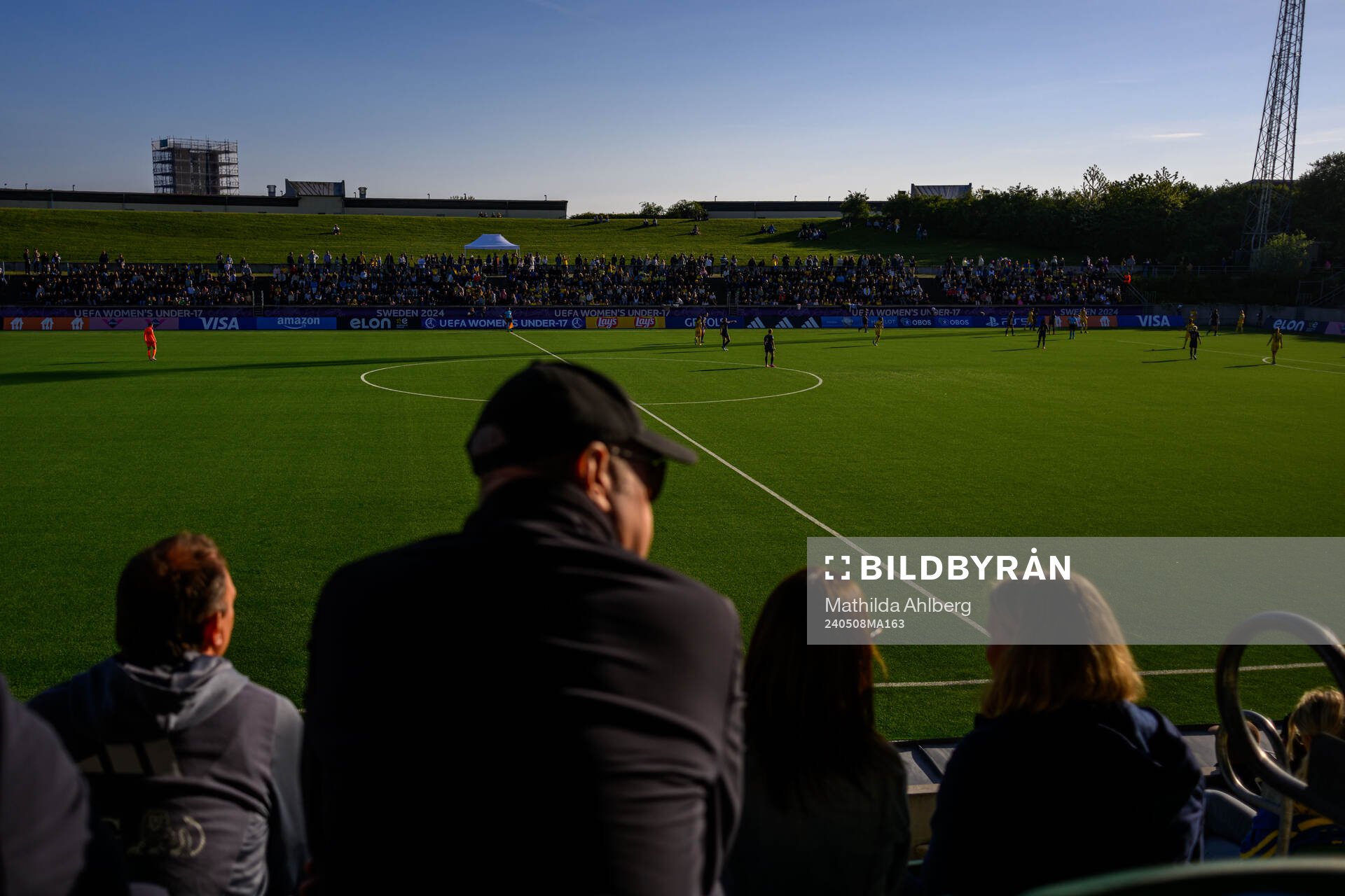 Fredrik Reinfeldt, Ordförande svenska fotbollsförbundet på läktaren inför F17 EM matchen mellan Sverige och England den 8 maj 2024 i Lund. 