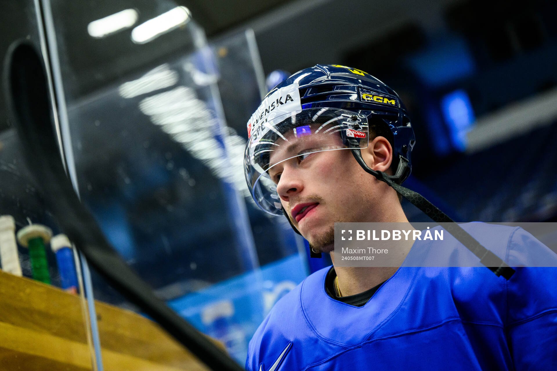 Lucas Raymond of Sweden at a practice session