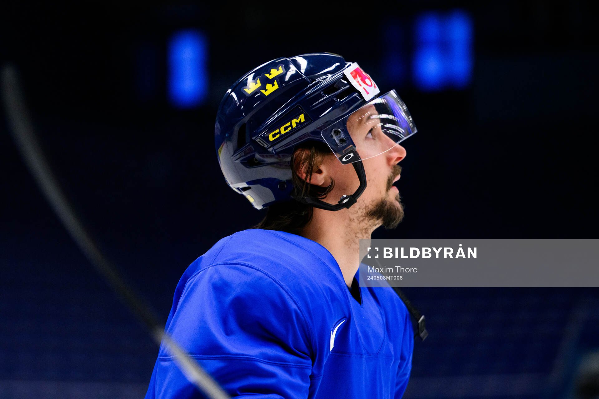 Erik Karlsson of Sweden at a practice session