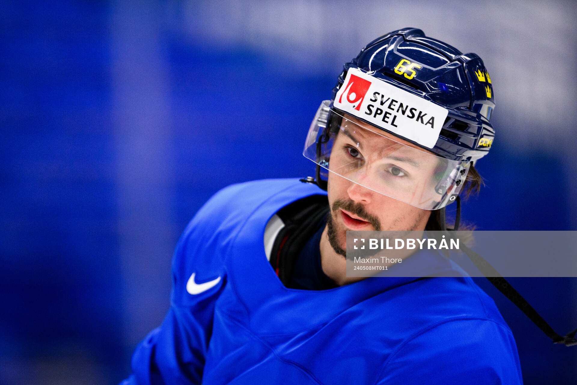 Erik Karlsson of Sweden at a practice session