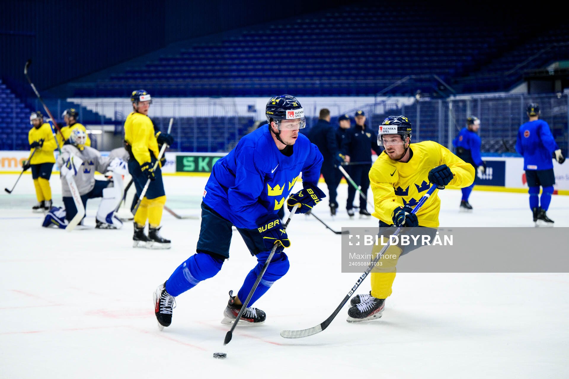 Lucas Raymond and Jesper Frödén of Sweden at a practice
