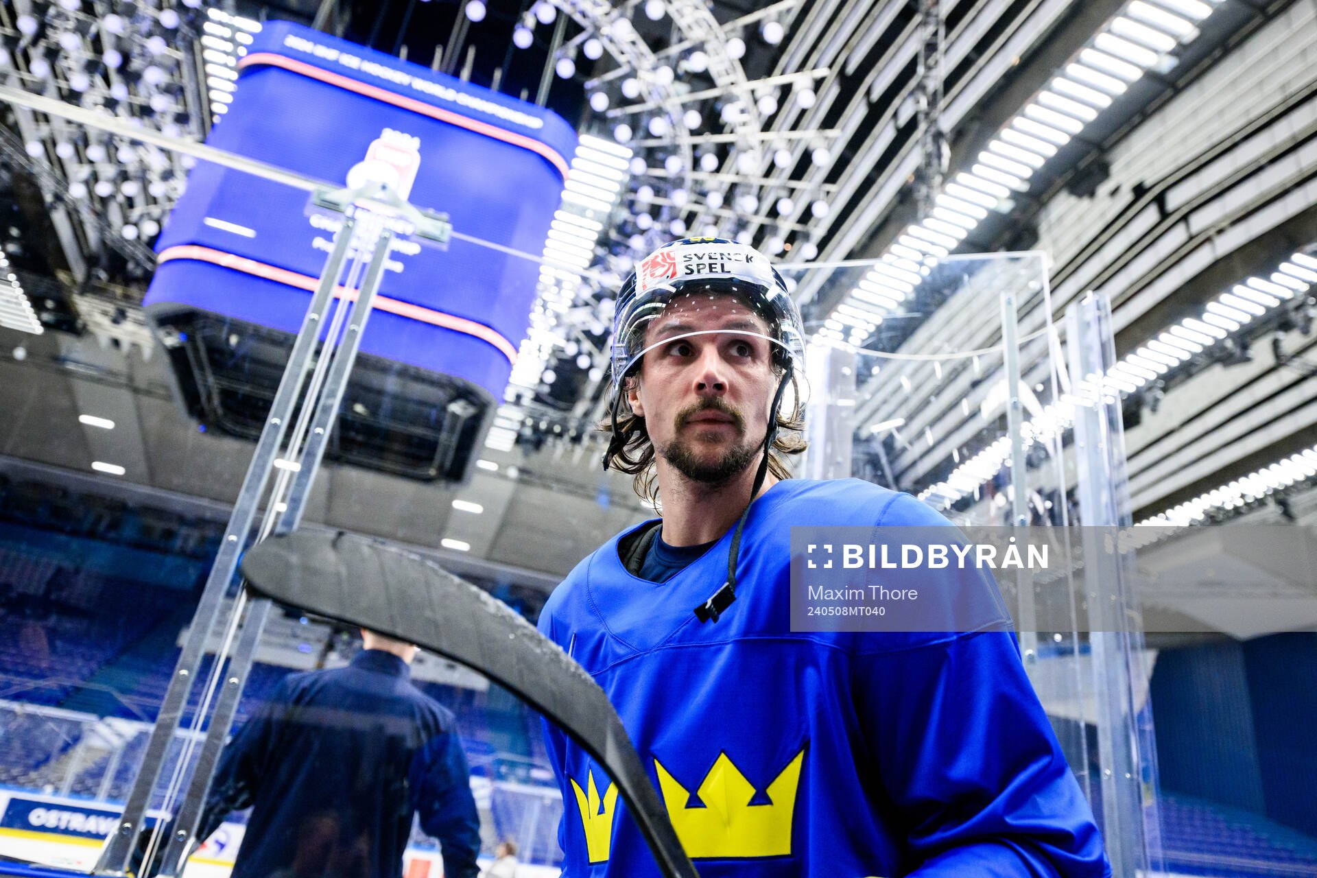 Erik Karlsson of Sweden at a practice session