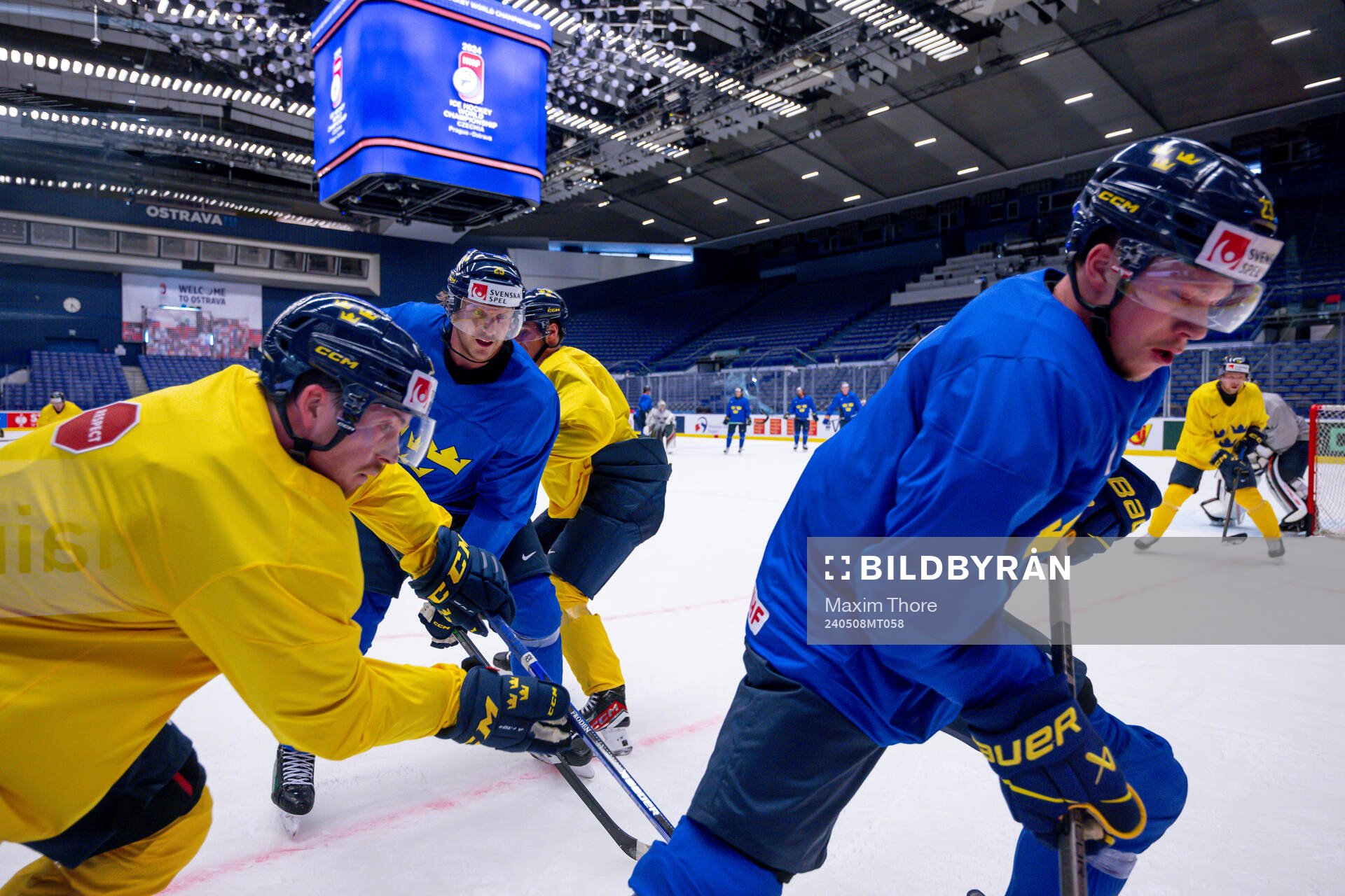 Jonas Brodin of Sweden at a practice session