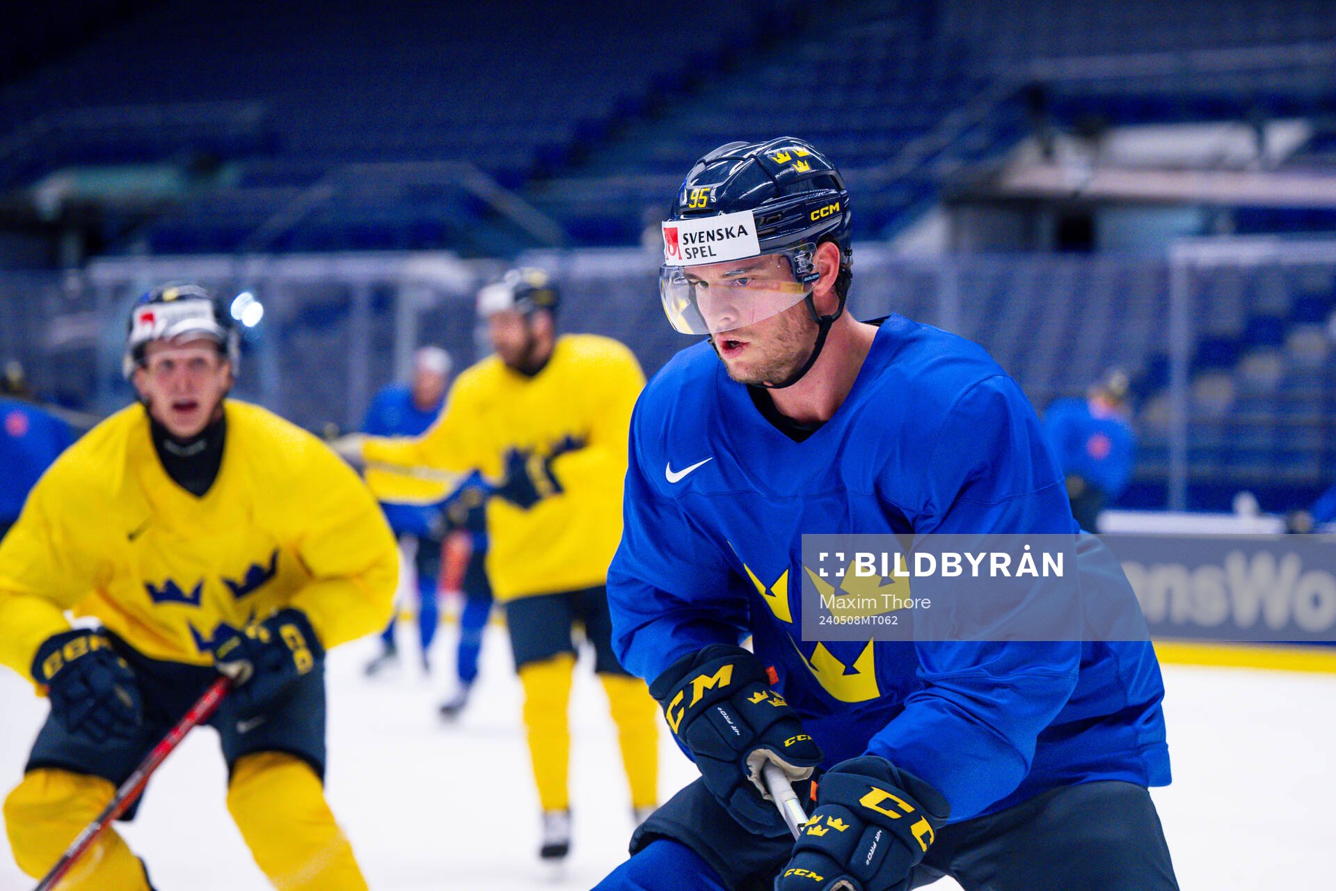 André Burakovsky of Sweden at a practice session