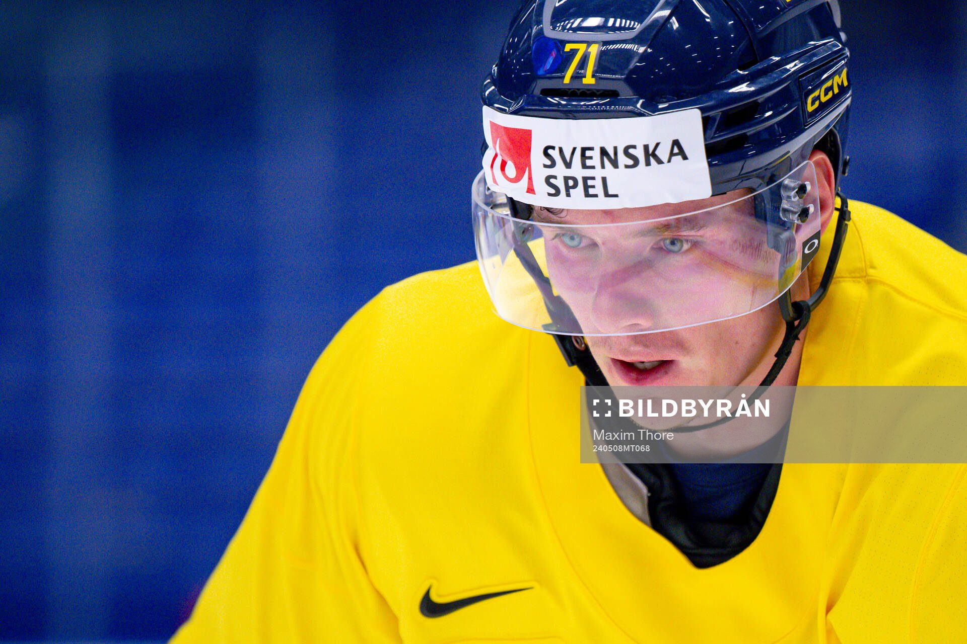 Victor Olofsson of Sweden at a practice session