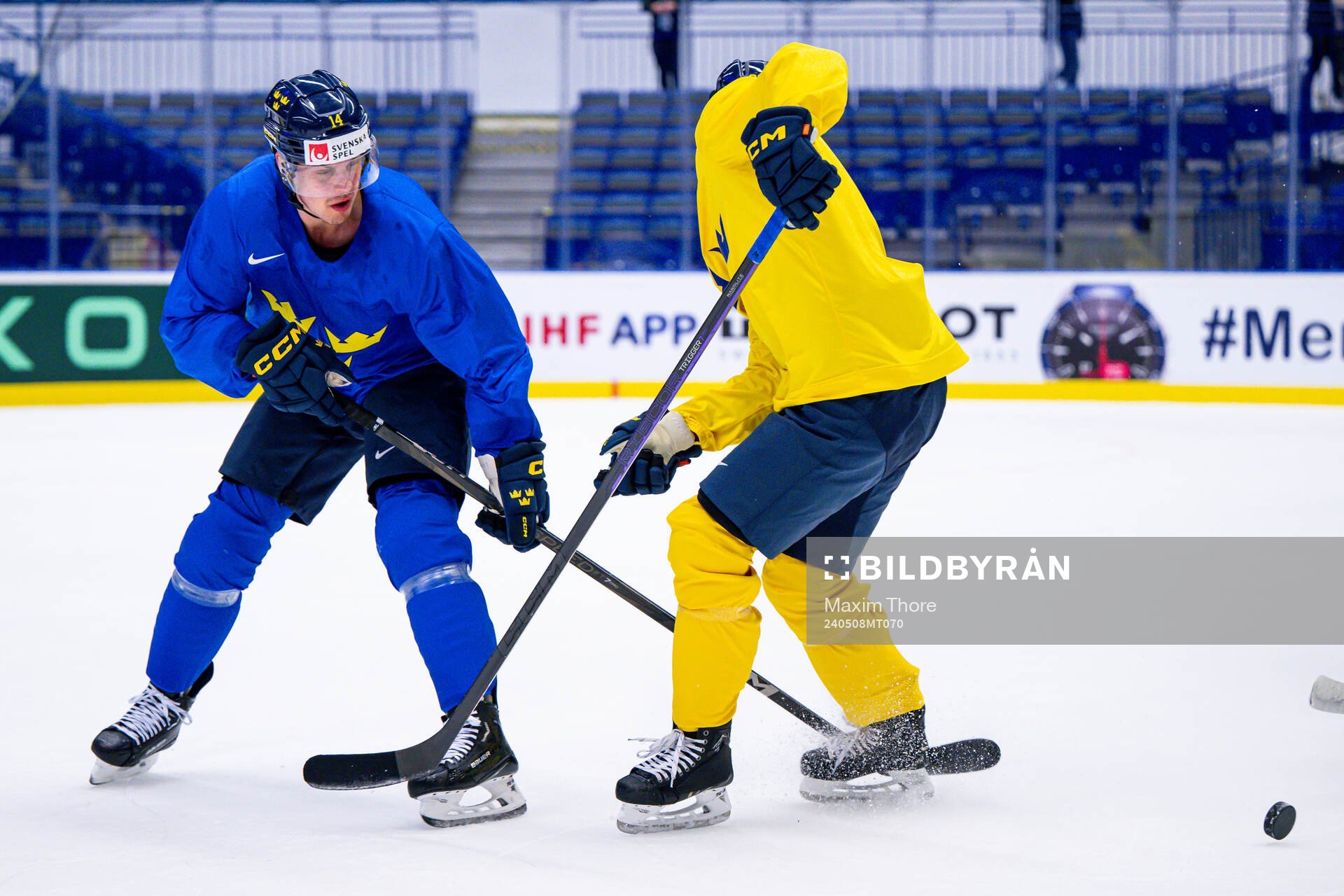 Joel Eriksson Ek of Sweden at a practice session