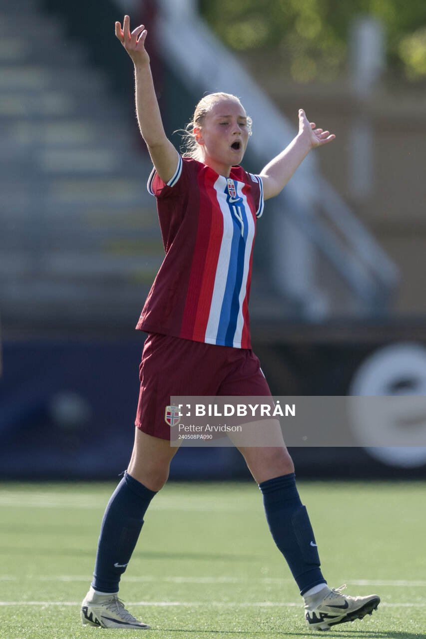 Josefine Lefdal of Norway looks dejected