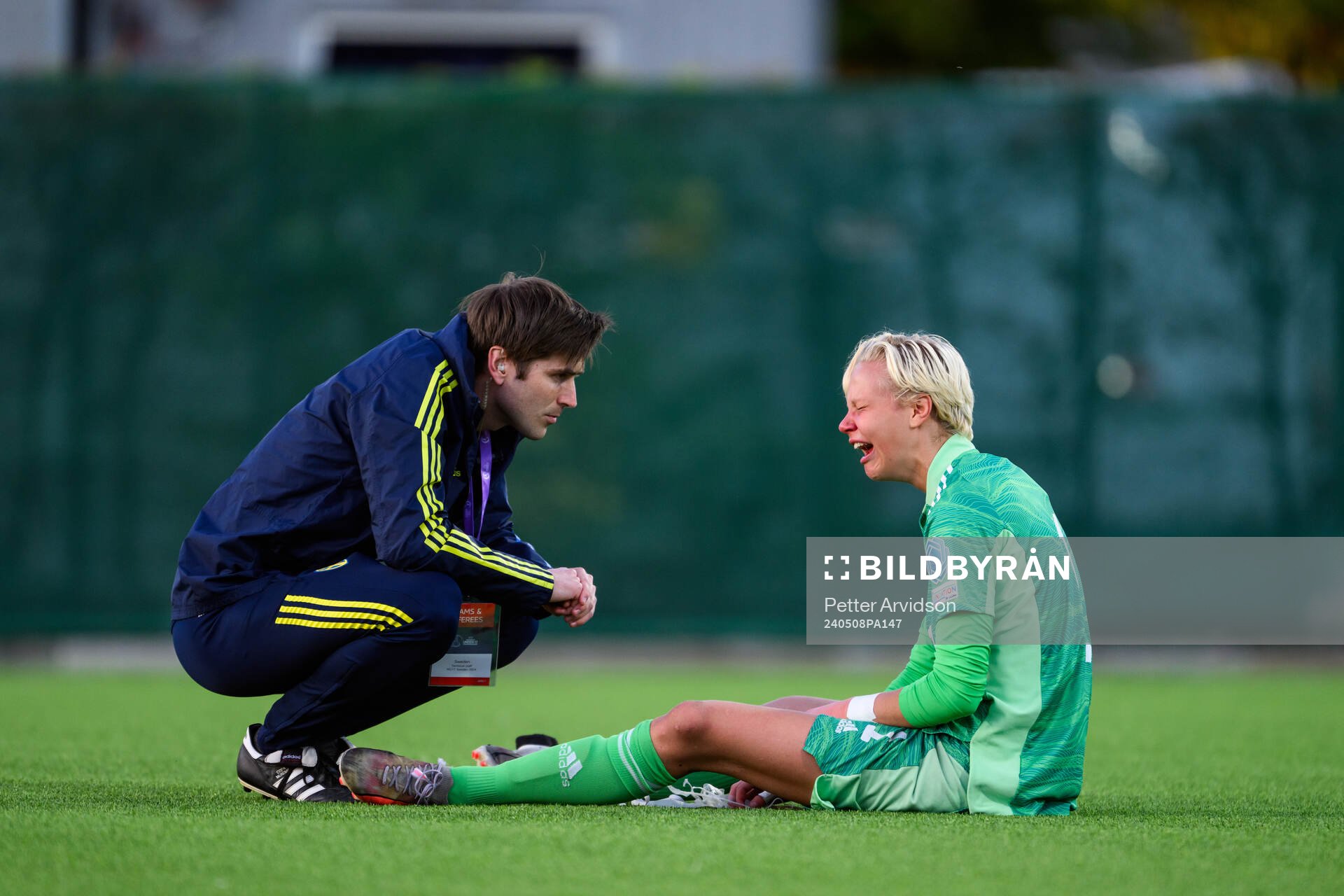 goalkeeper Saga Andersson of Sweden looks dejected