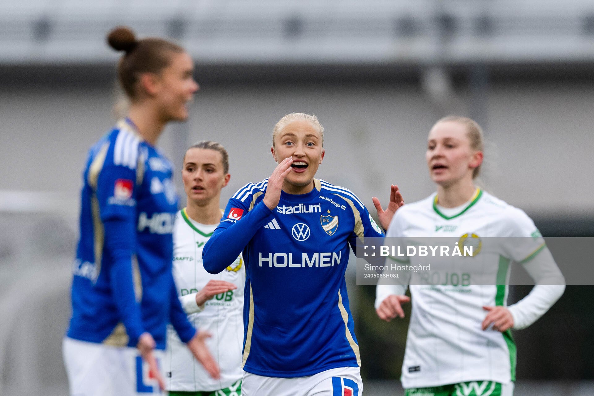 IFK Norrköpings Wilma Leidhammar reagerar