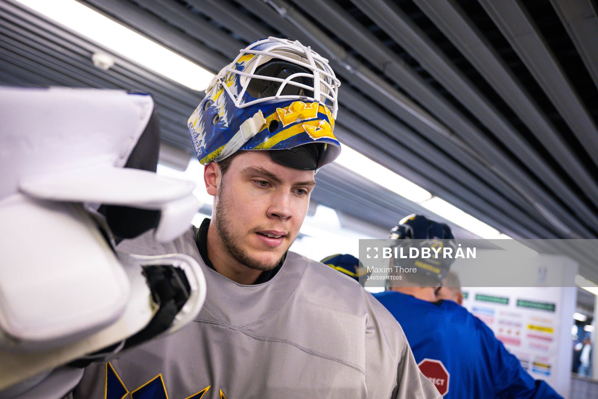 Goaltender Jesper Wallstedt of Sweden