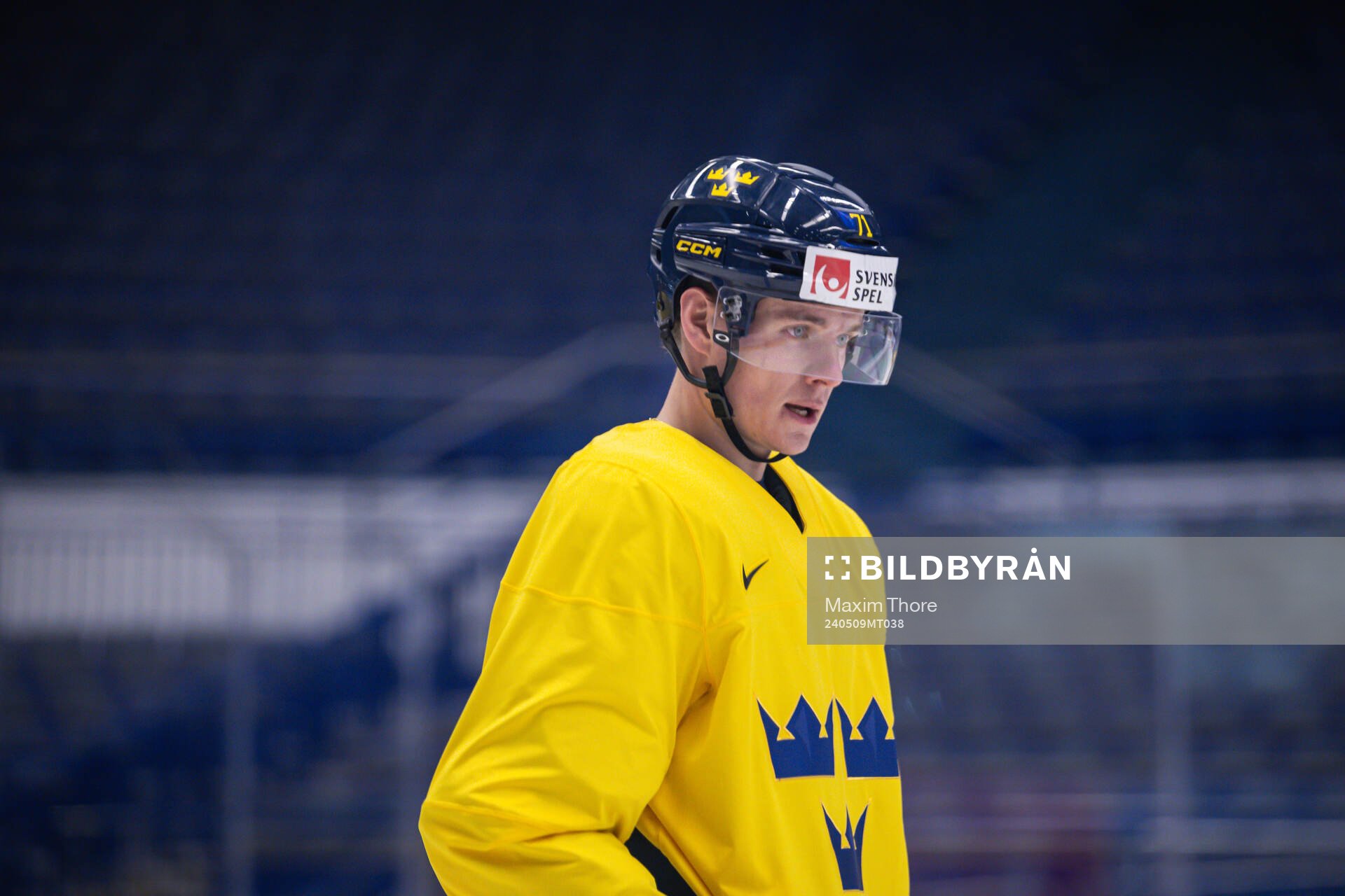 Victor Olofsson of Sweden at a practice session