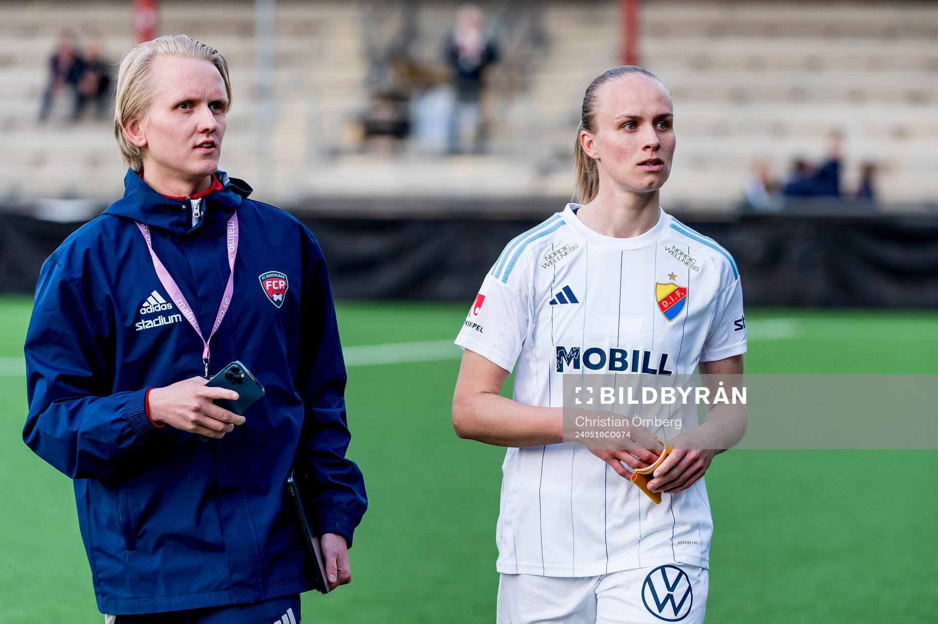 FC Rosengårds kommunikationsansvarig Axel Kaijalainen och