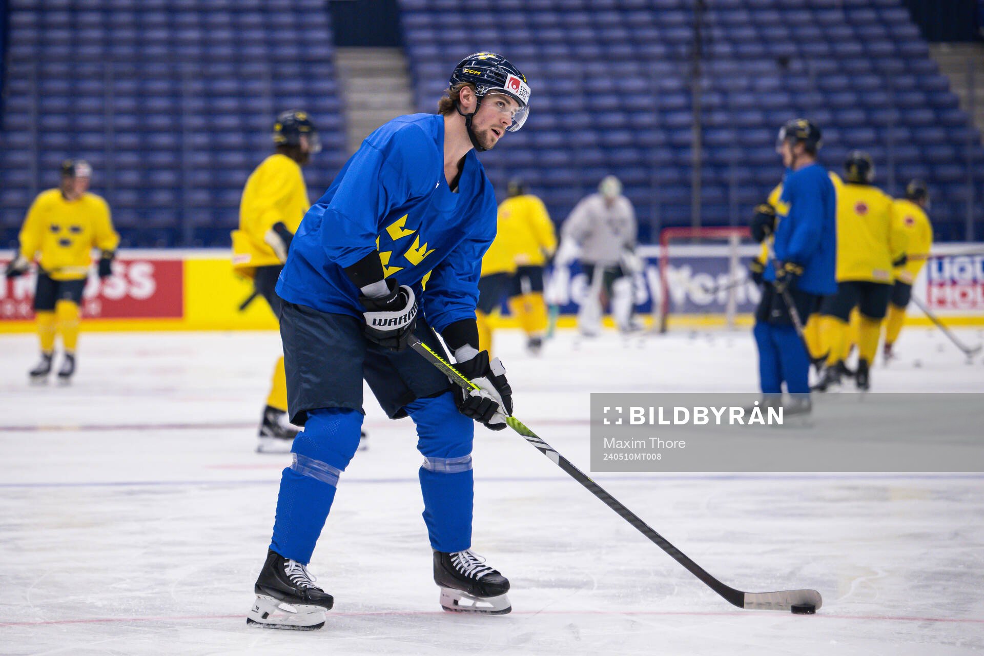Adrian Kempe of Sweden at a practice session