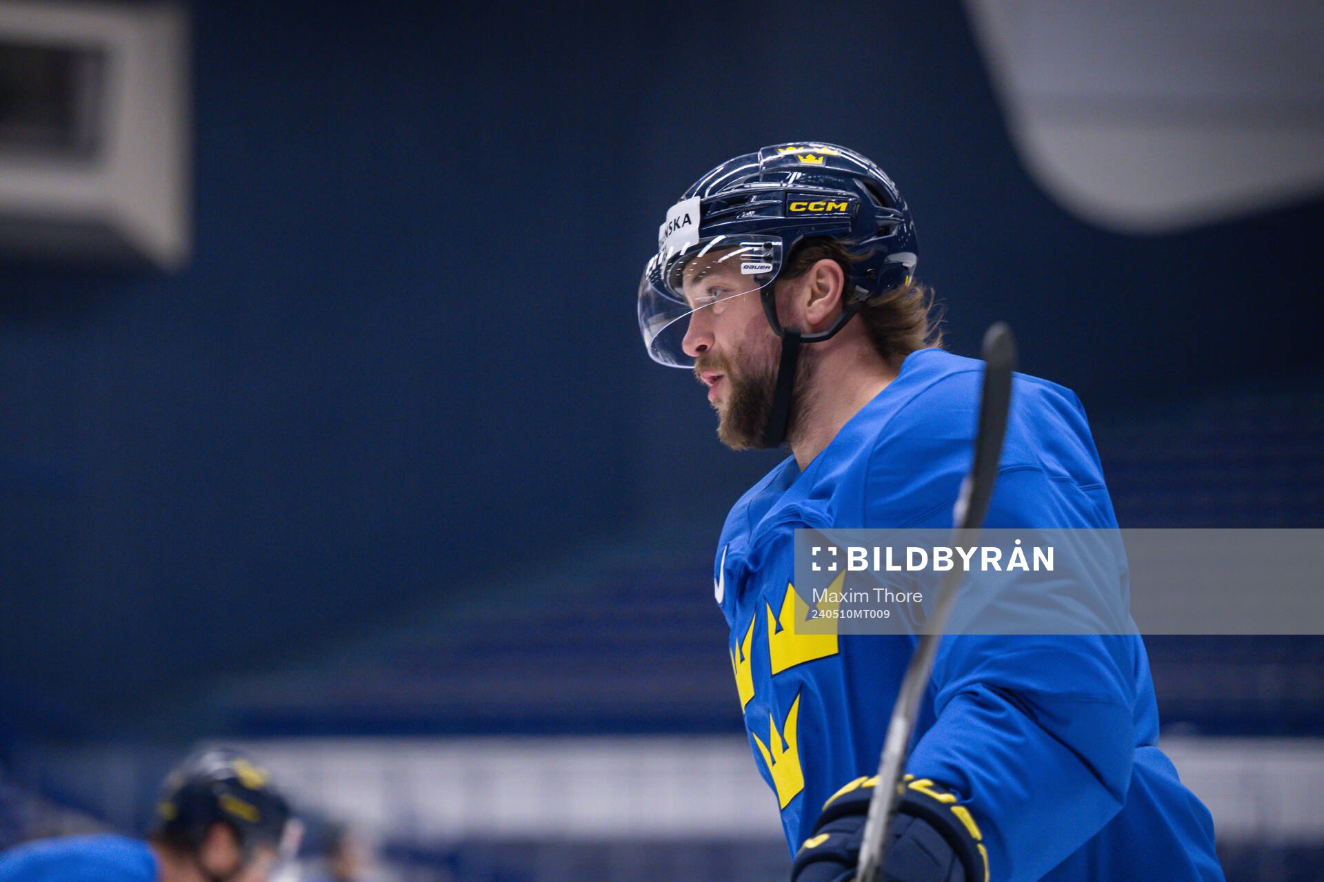 Victor Hedman of Sweden at a practice session