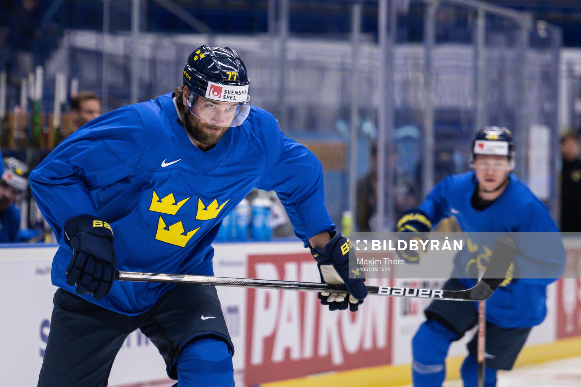 Victor Hedman of Sweden at a practice session