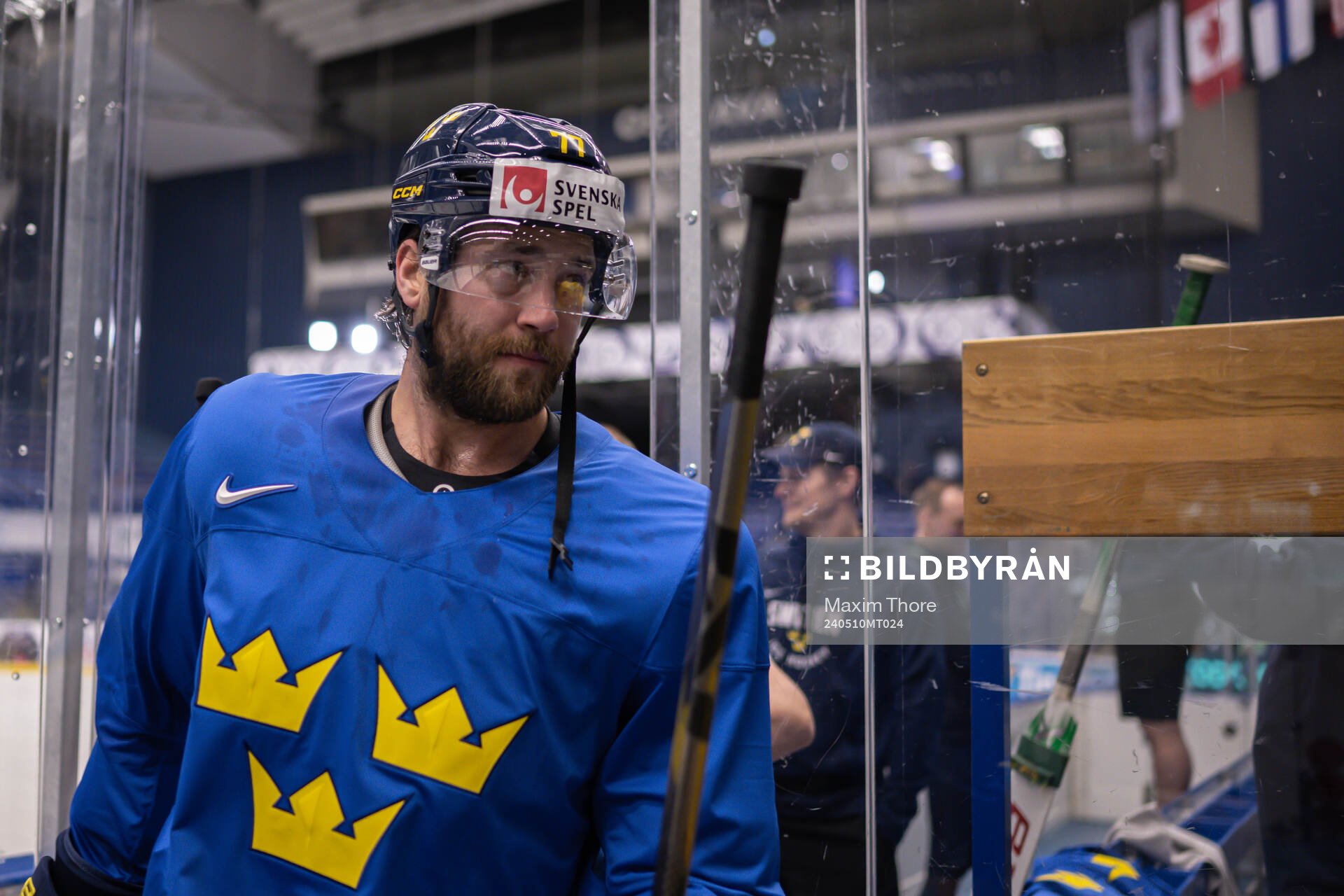 Victor Hedman of Sweden at a practice session