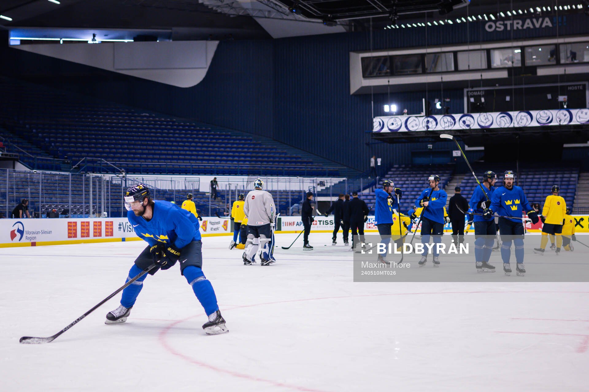 Victor Hedman of Sweden at a practice session
