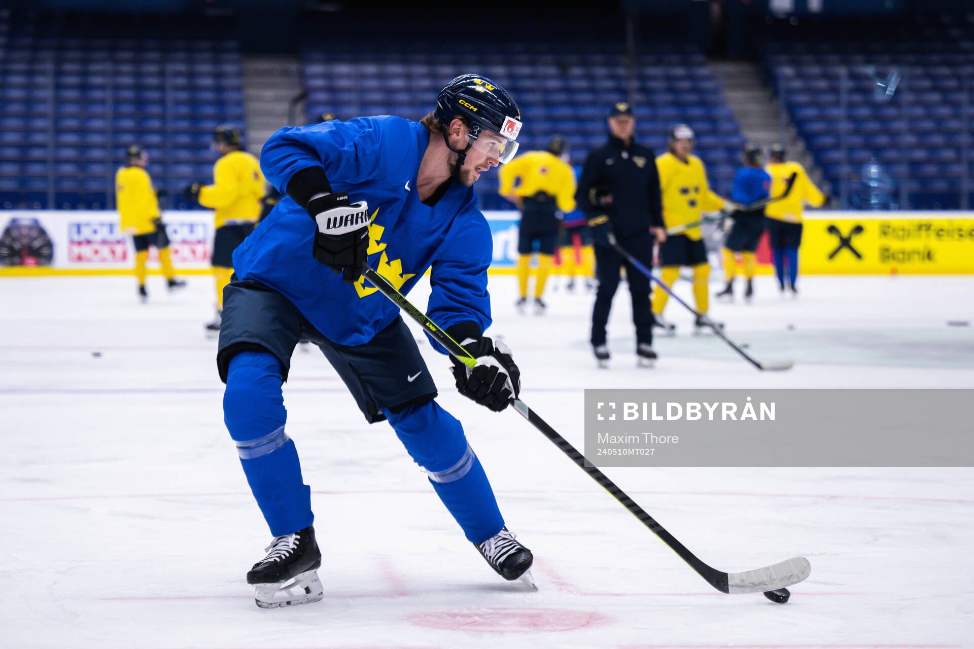 Adrian Kempe of Sweden at a practice session