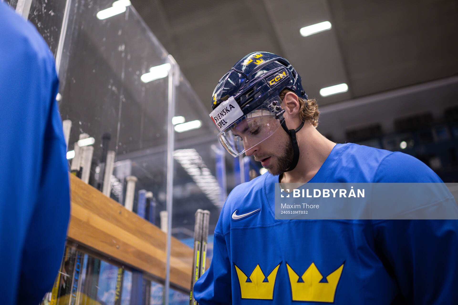 Adrian Kempe of Sweden at a practice session