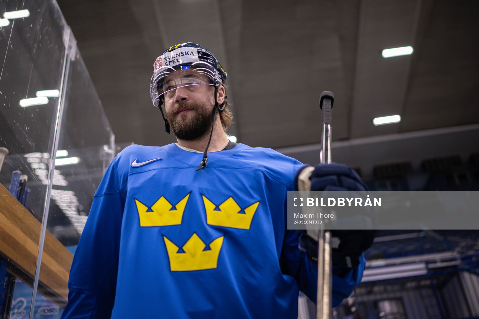 Victor Hedman of Sweden at a practice session