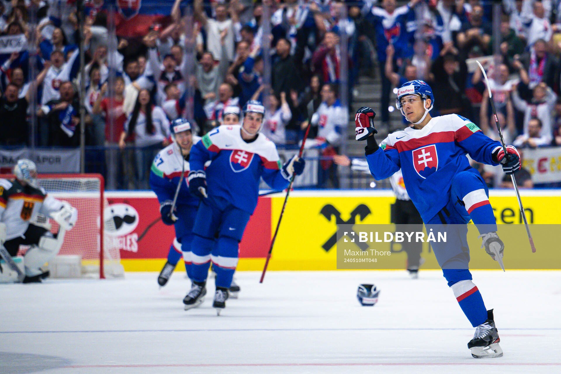 Martin Fehervary of Slovakia celebrates the 2-2 goal