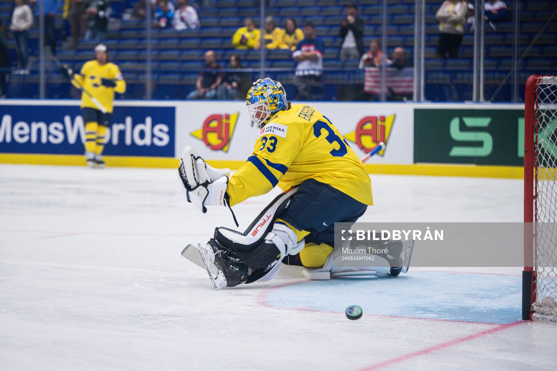 Goaltender Samuel Ersson of Sweden