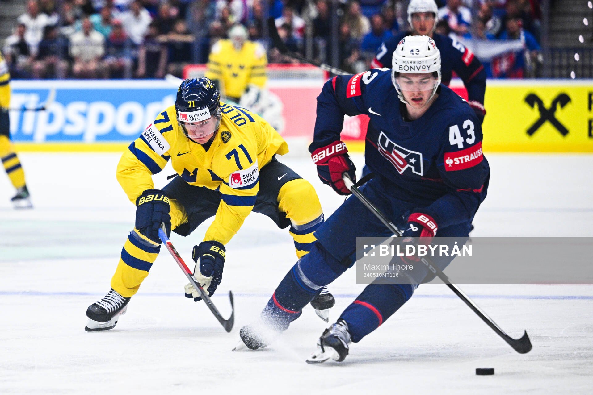 Victor Olofsson of Sweden and Luke Huges of USA