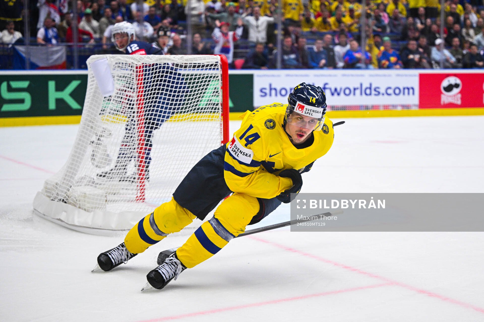Joel Eriksson Ek of Sweden celebrates