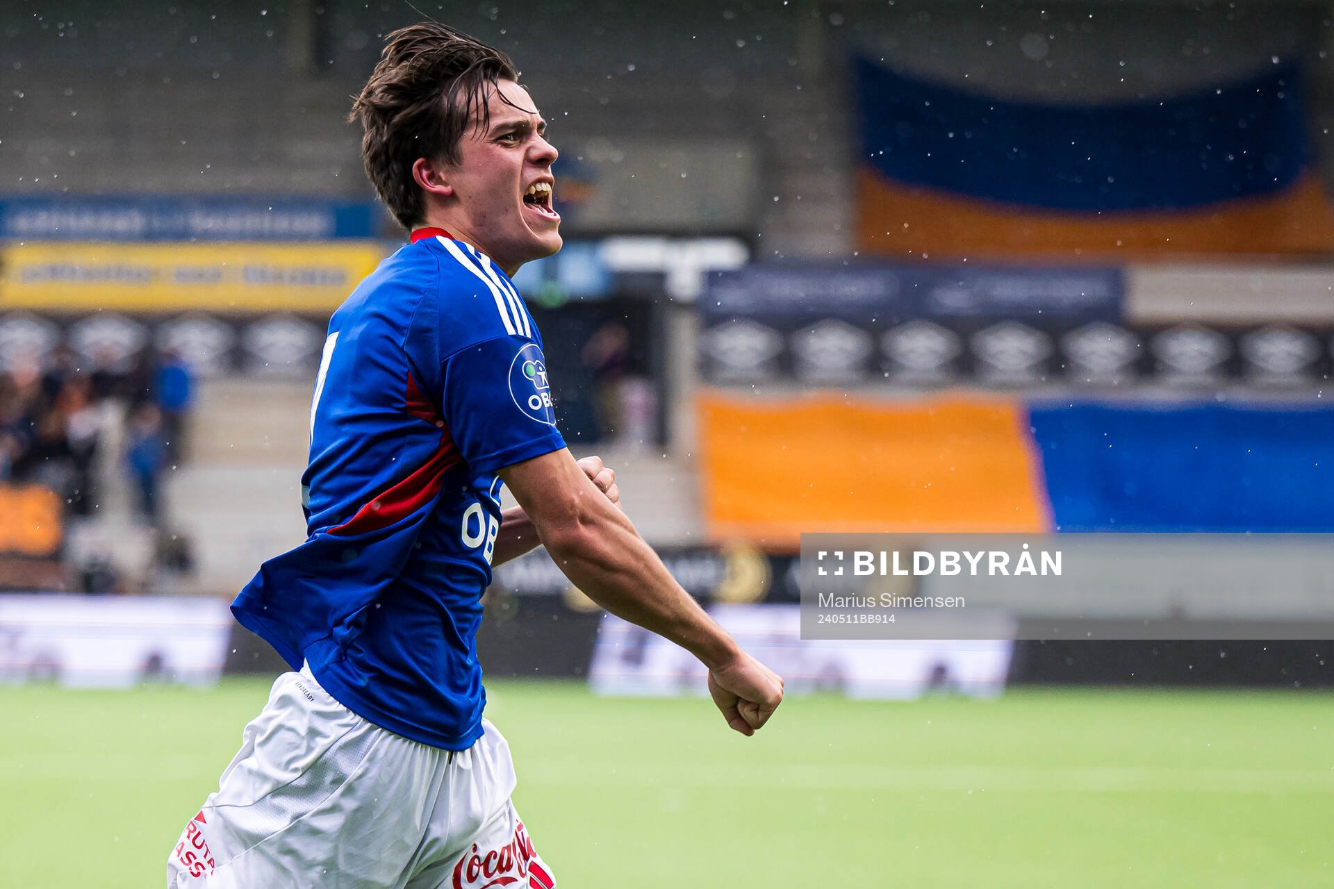 Magnus Riisnæs of Vålerenga celebrates after scoring the 0-1 goal during the OBOS-ligaen match between Aalesund and Vålerenga on May 11, 2024 in Ålesund.