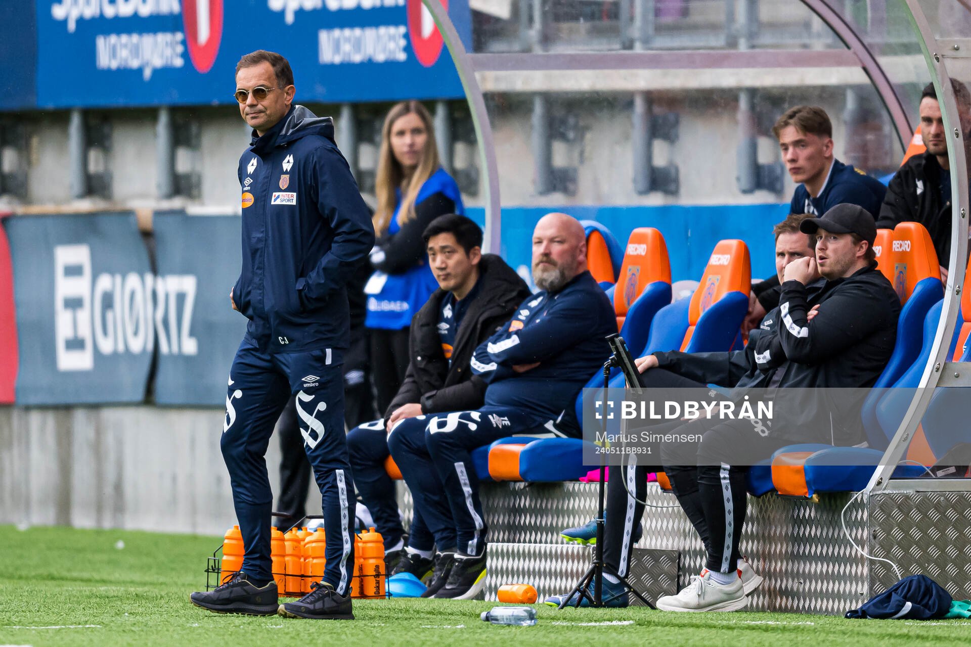Christian Johnsen, head coach of Aalesund, during the OBOS-ligaen match between Aalesund and Vålerenga on May 11, 2024 in Ålesund.