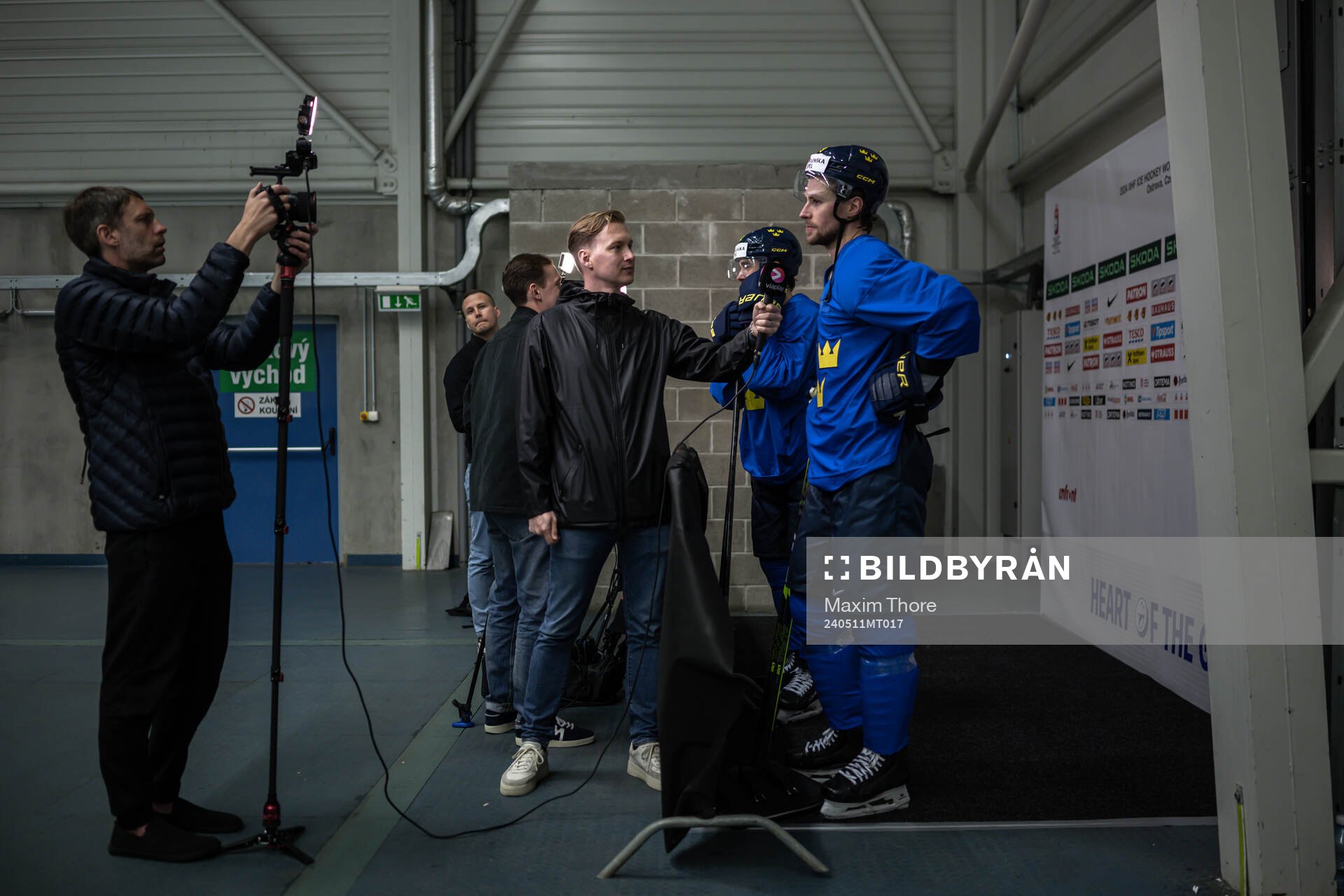 Ludvig Svan of Swedish broadcaster Viaplay interviews