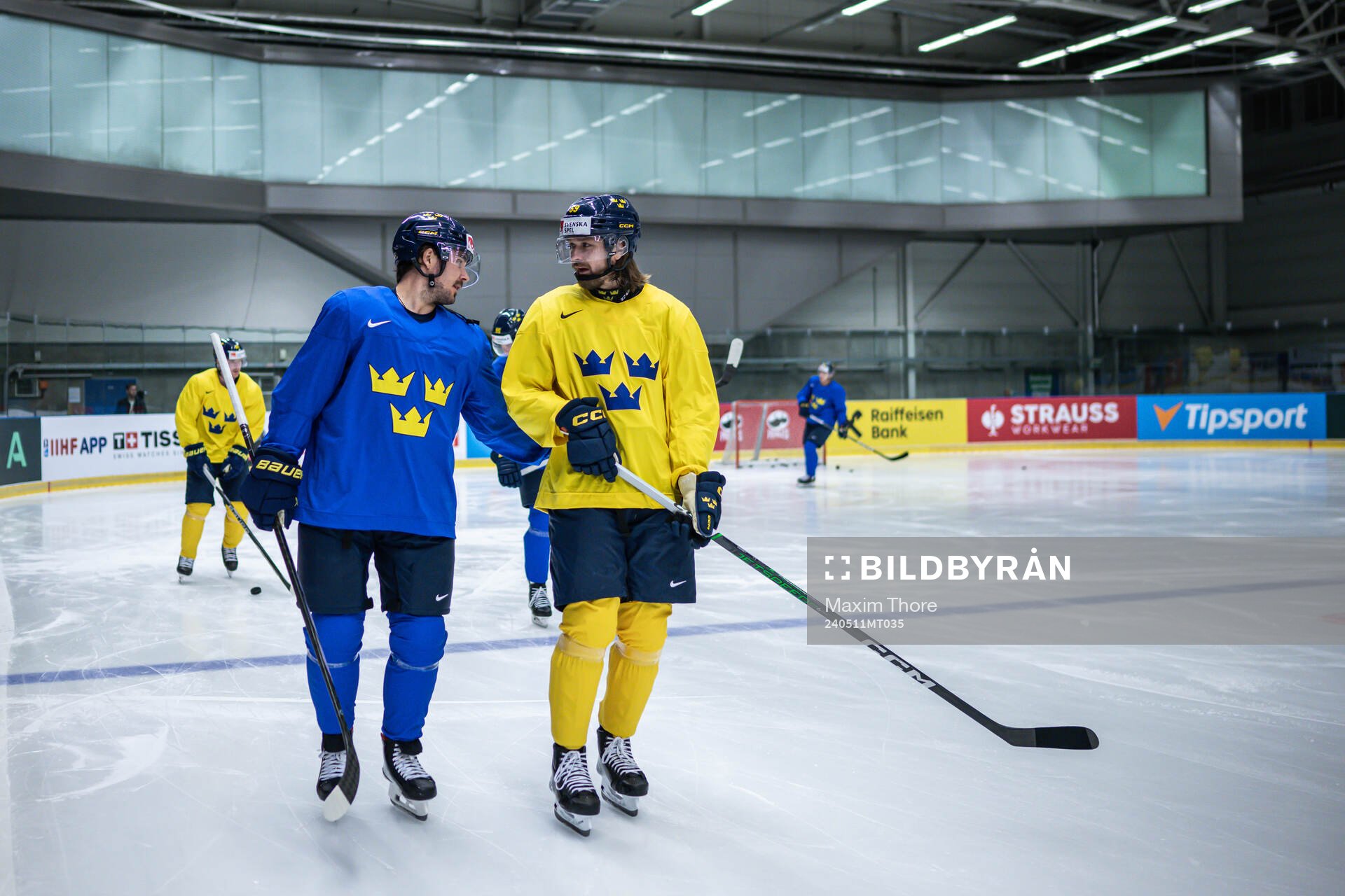 Marcus Johansson and Linus Johansson at a practice session
