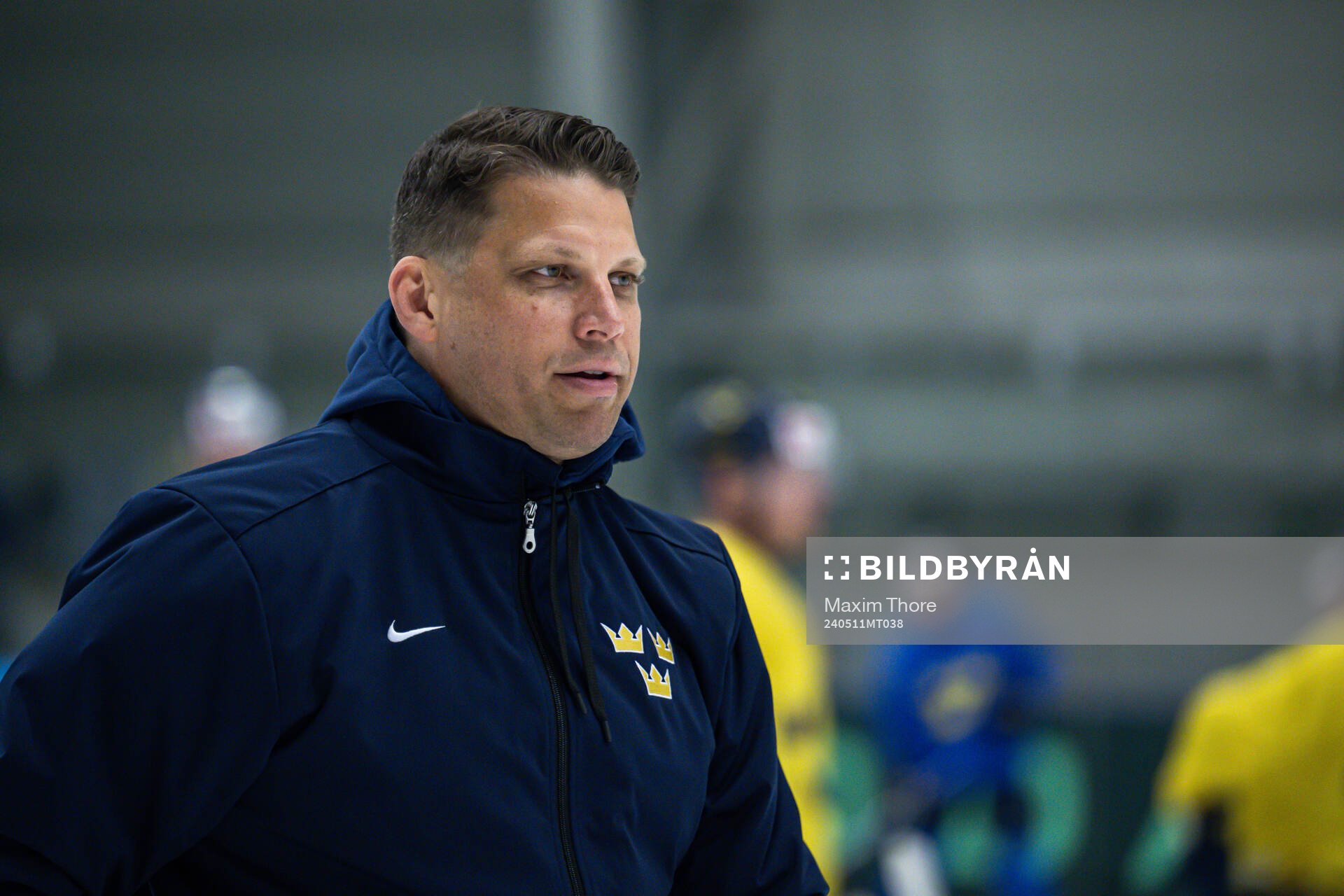 Assistant coach Josef Boumedienne of Sweden at a practice