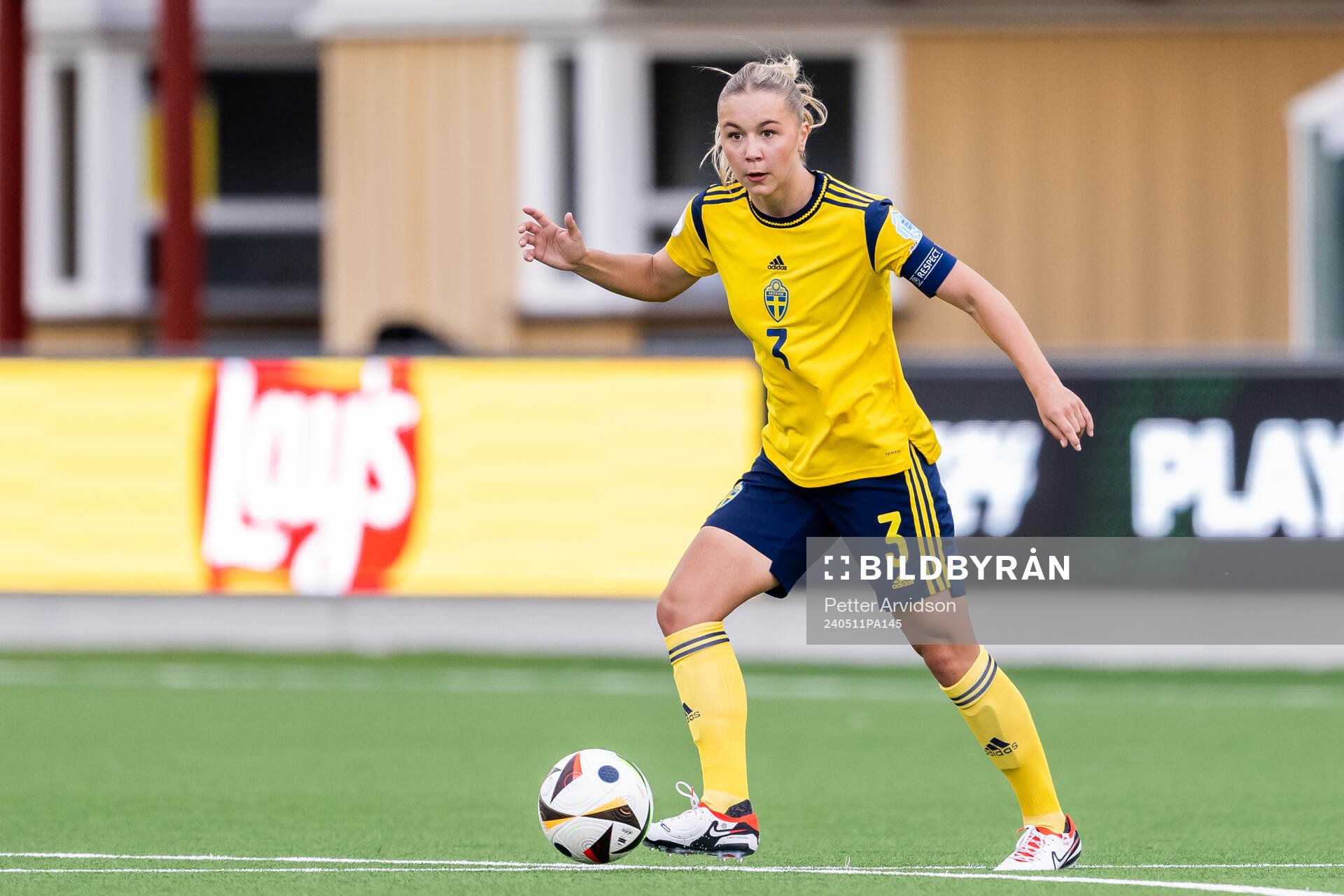 Alice Broman of Sweden during the UEFA European Women’s Under-17 Championship match between Norway and Sweden on May 11, 2024 in Malmö.