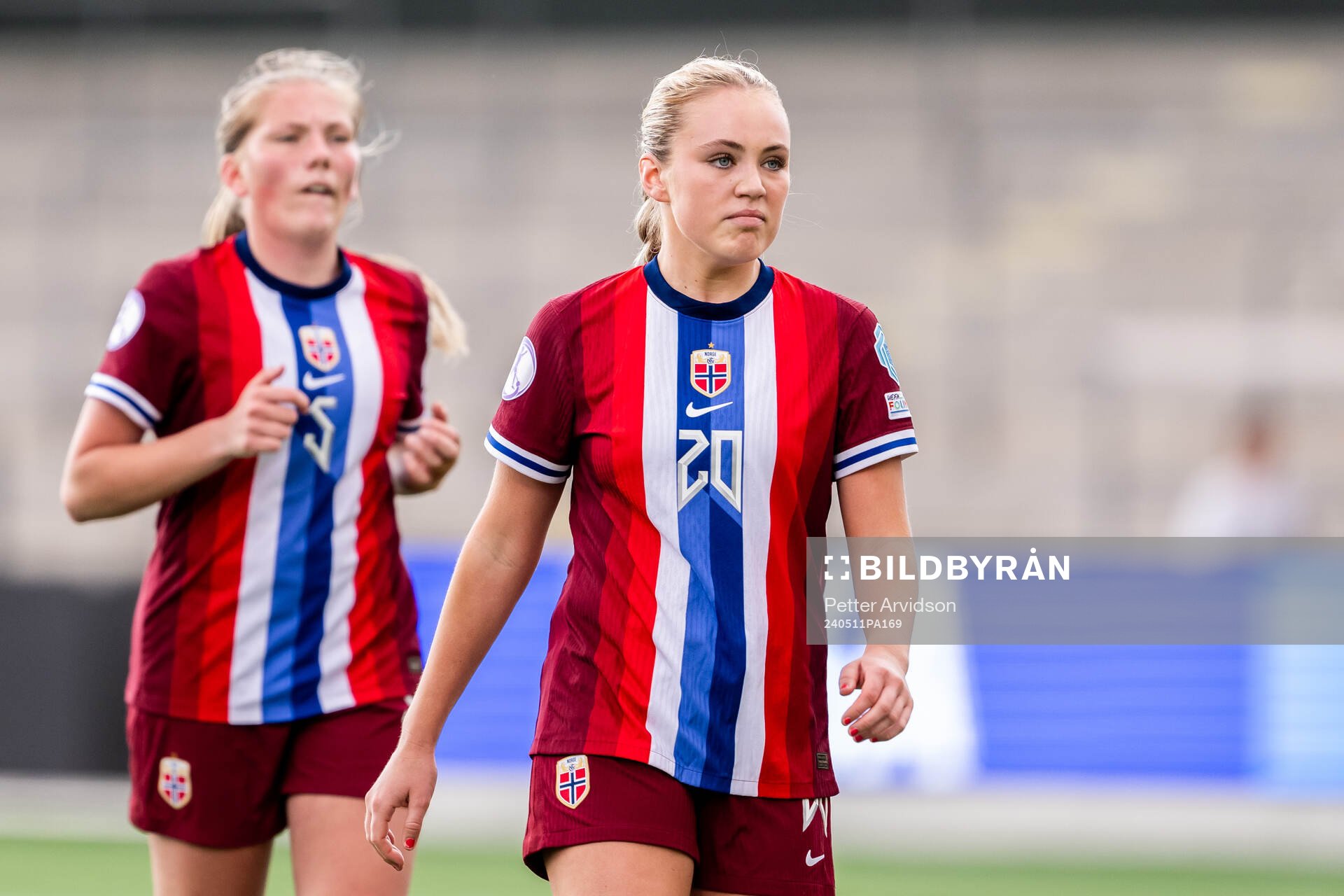 Mia Johannessen Bakke of Norway during the UEFA European Women’s Under-17 Championship match between Norway and Sweden on May 11, 2024 in Malmö.