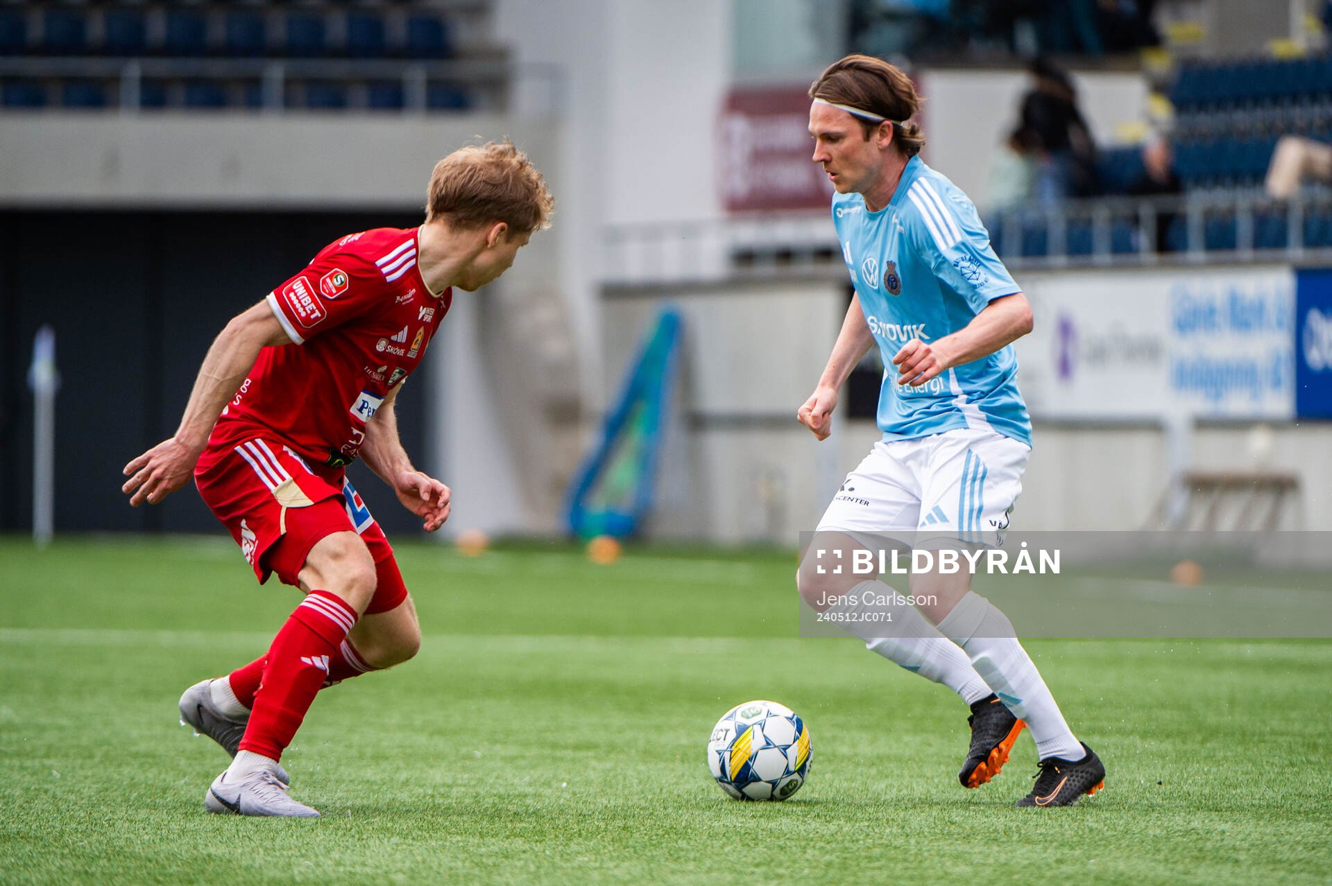 Skövde AIKs Samuel Sörman och Gefles Sebastian Friman