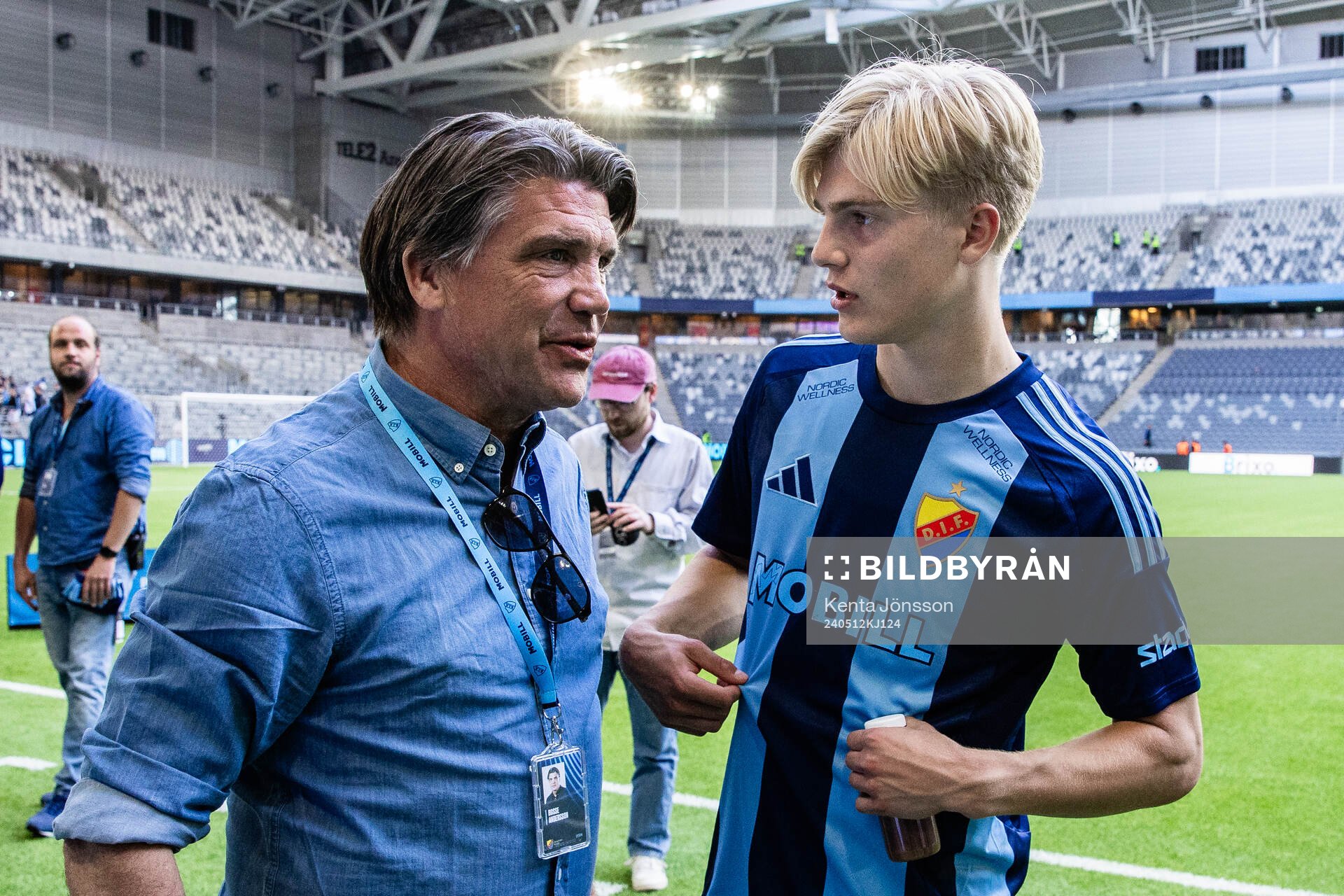 Djurgårdens sportchef Bosse Andersson och Lucas Bergvall