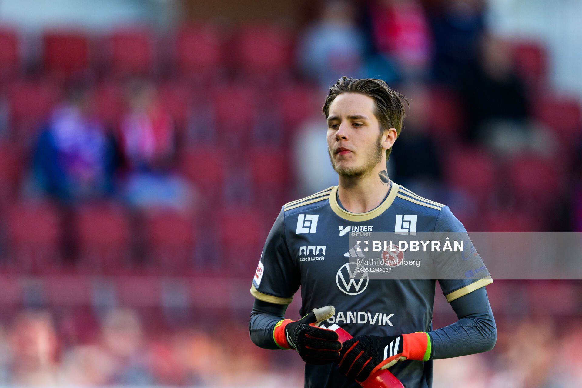 Sandvikens IFs målvakt Emanuel Sjögren Svedberg