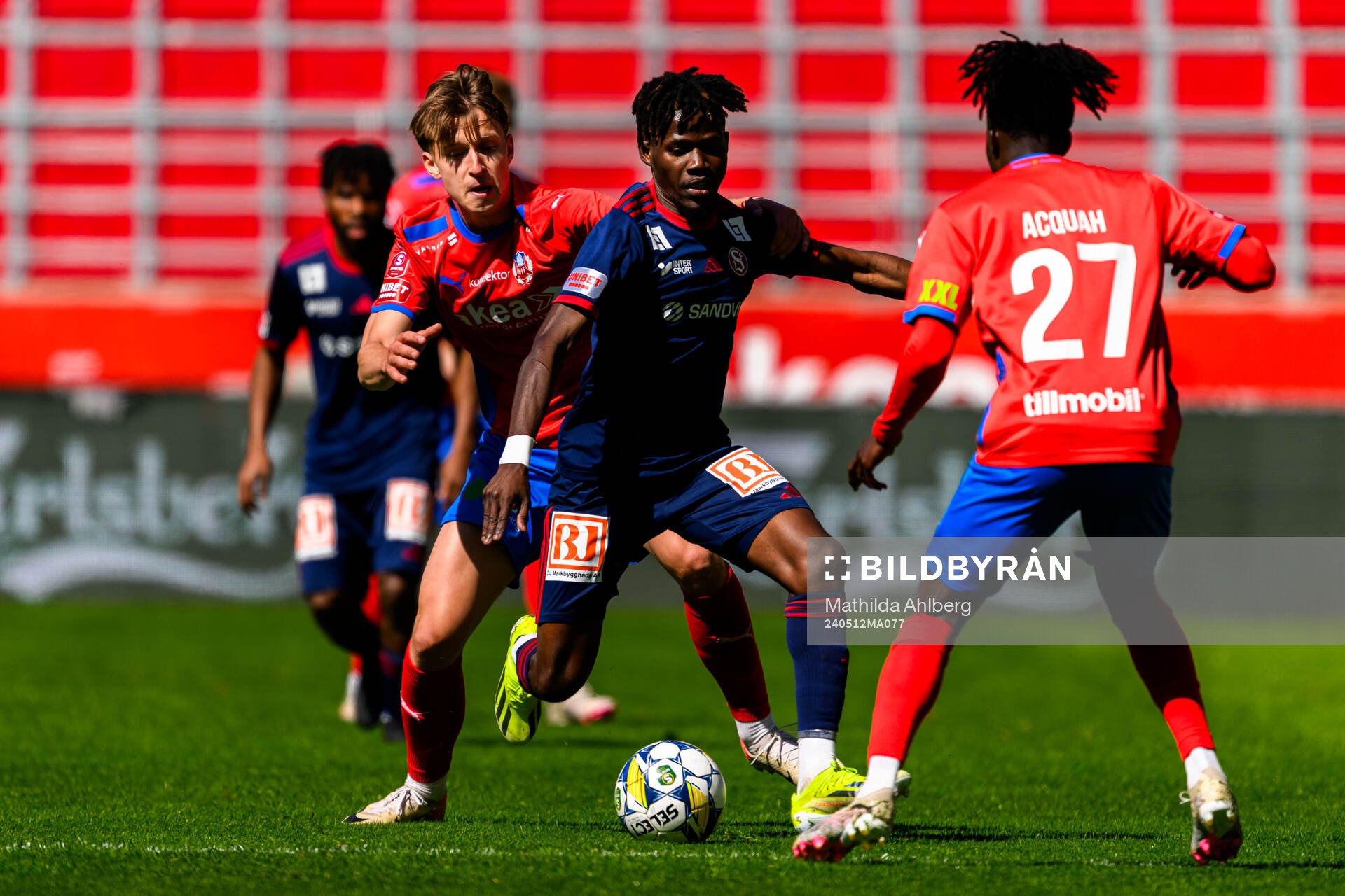 Helsingborgs Adrian Svanbäck och Benjamin Acquah och
