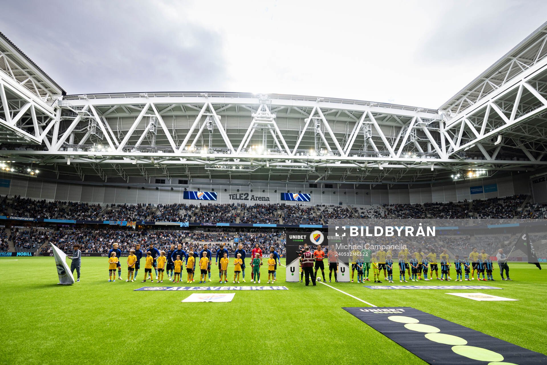 Djurgårdens och Elfsborgs spelarna i lineup