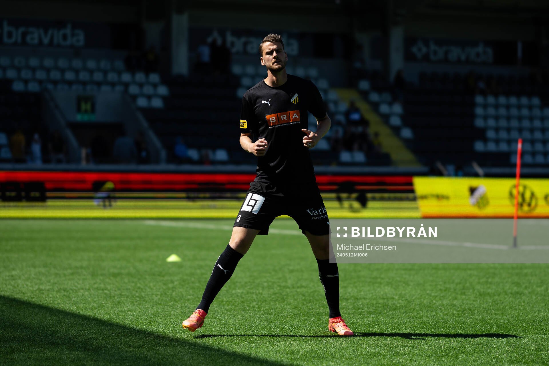 Häckens Johan Hammar innan fotbollsmatchen i Allsvenskan