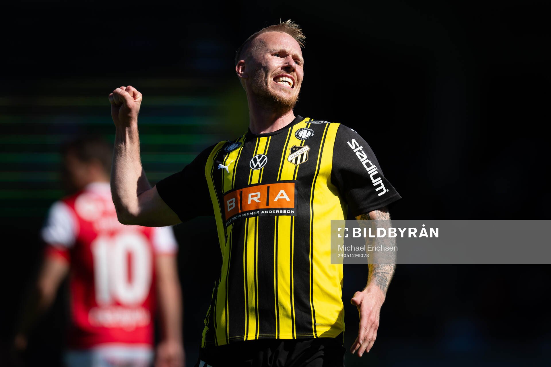 Häckens Mikkel Rygaard Jensen jublar