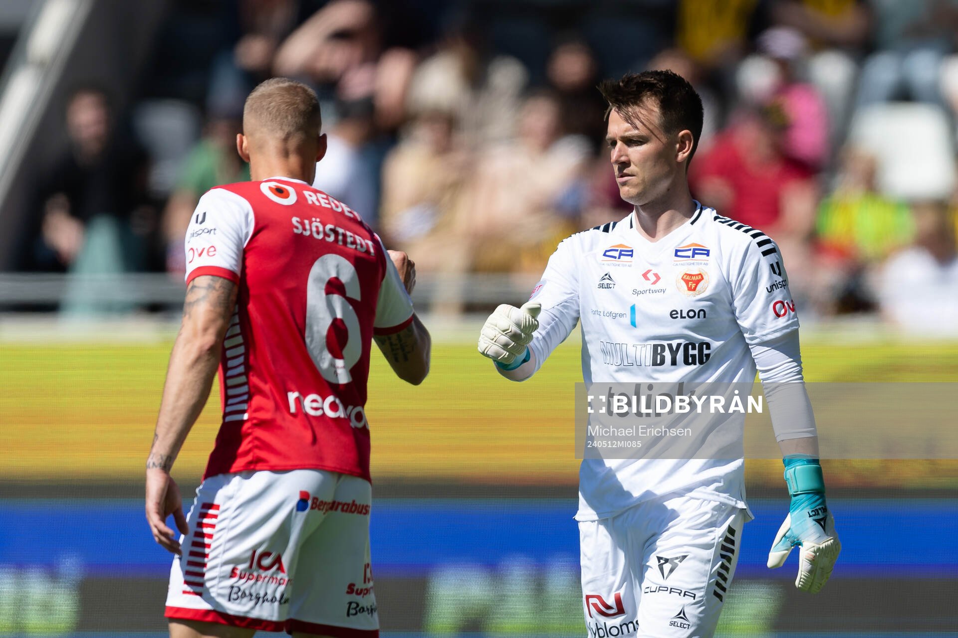 Kalmars Rasmus Sjöstedt och målvakt Jakob Kindberg