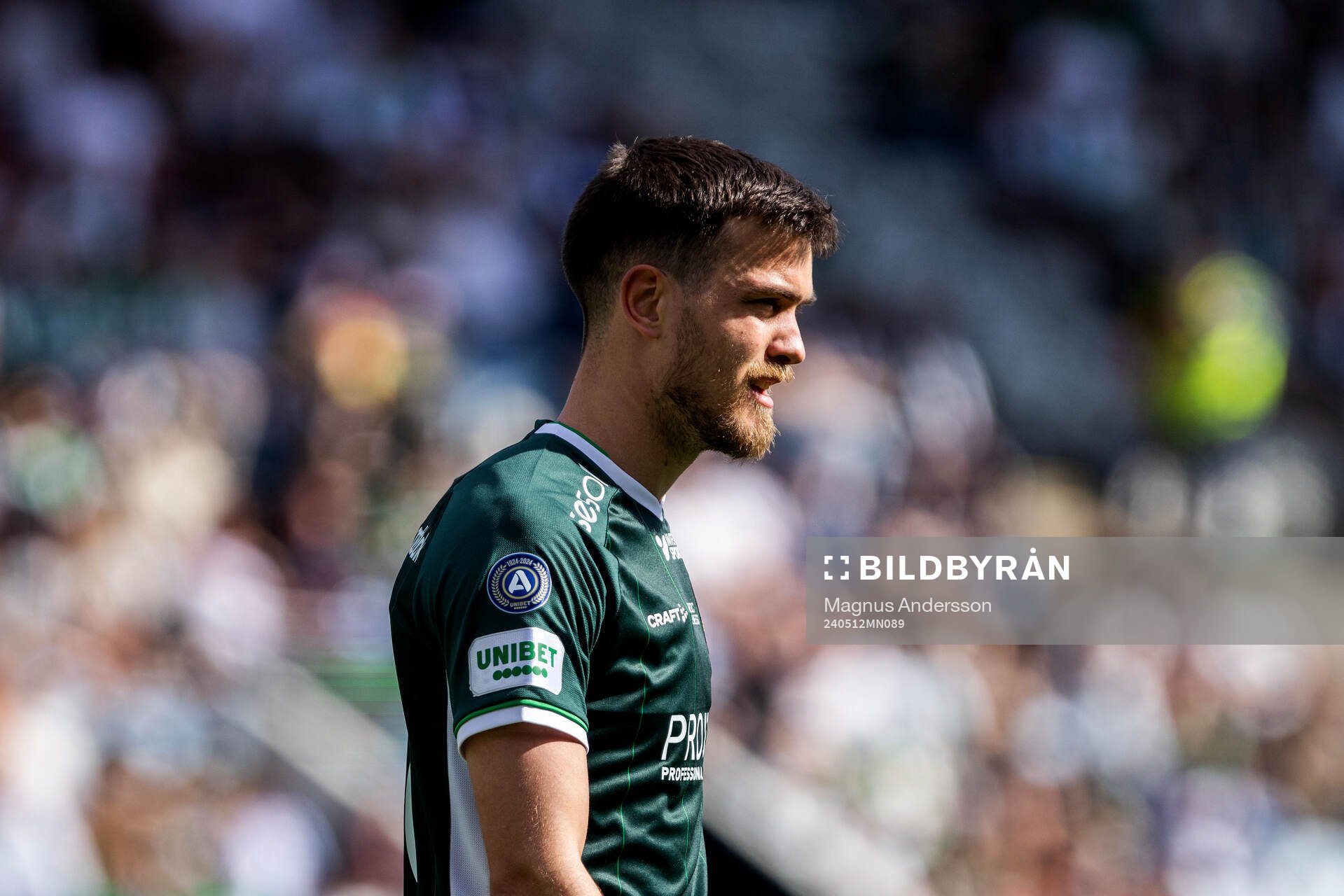 Hammarbys Pavle Vagic under fotbollsmatchen i Allsvenskan mellan IFK Norrköping och Hammarby den 12 maj 2024 i Norrköping. 