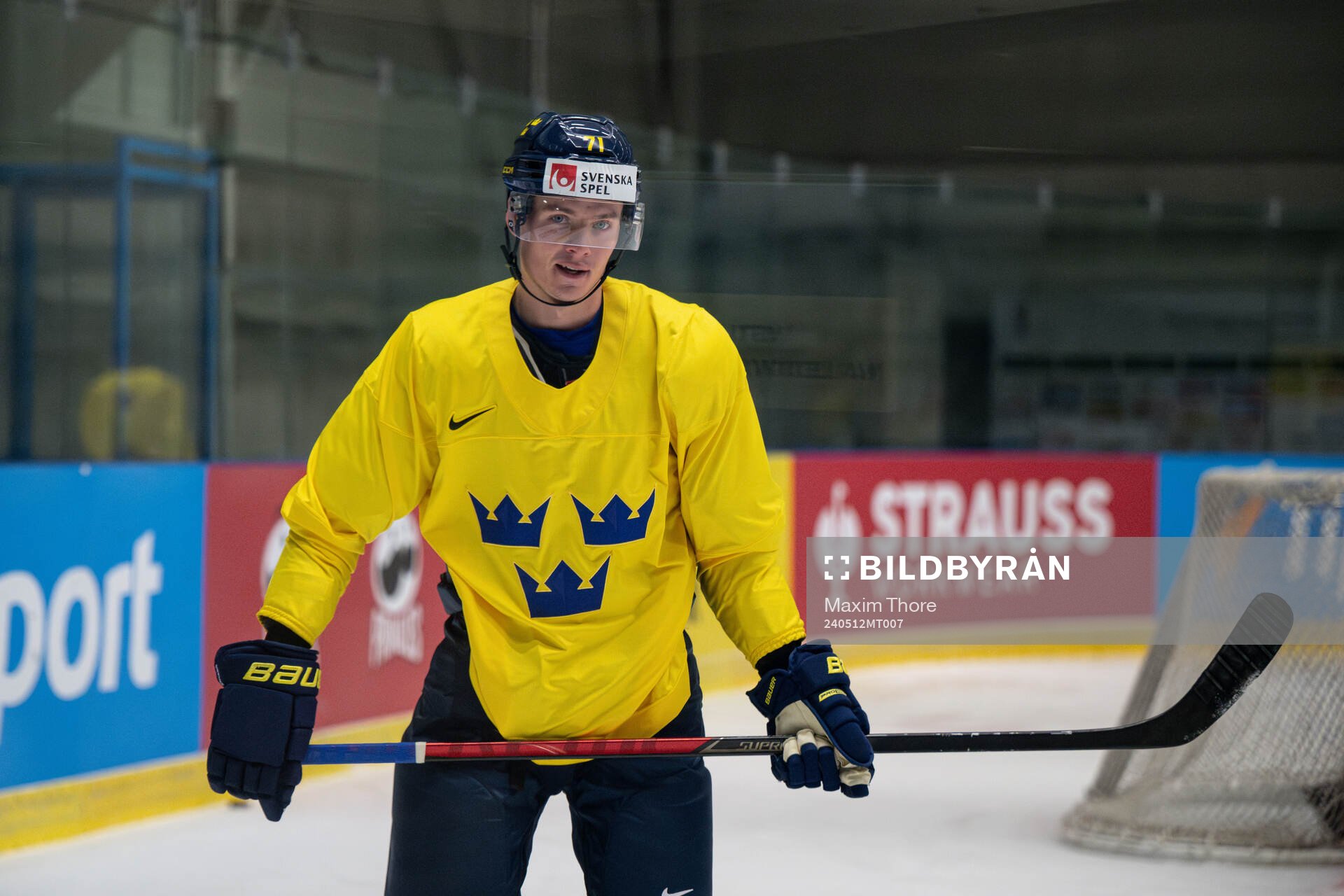 Victor Olofsson of Sweden at a practice session